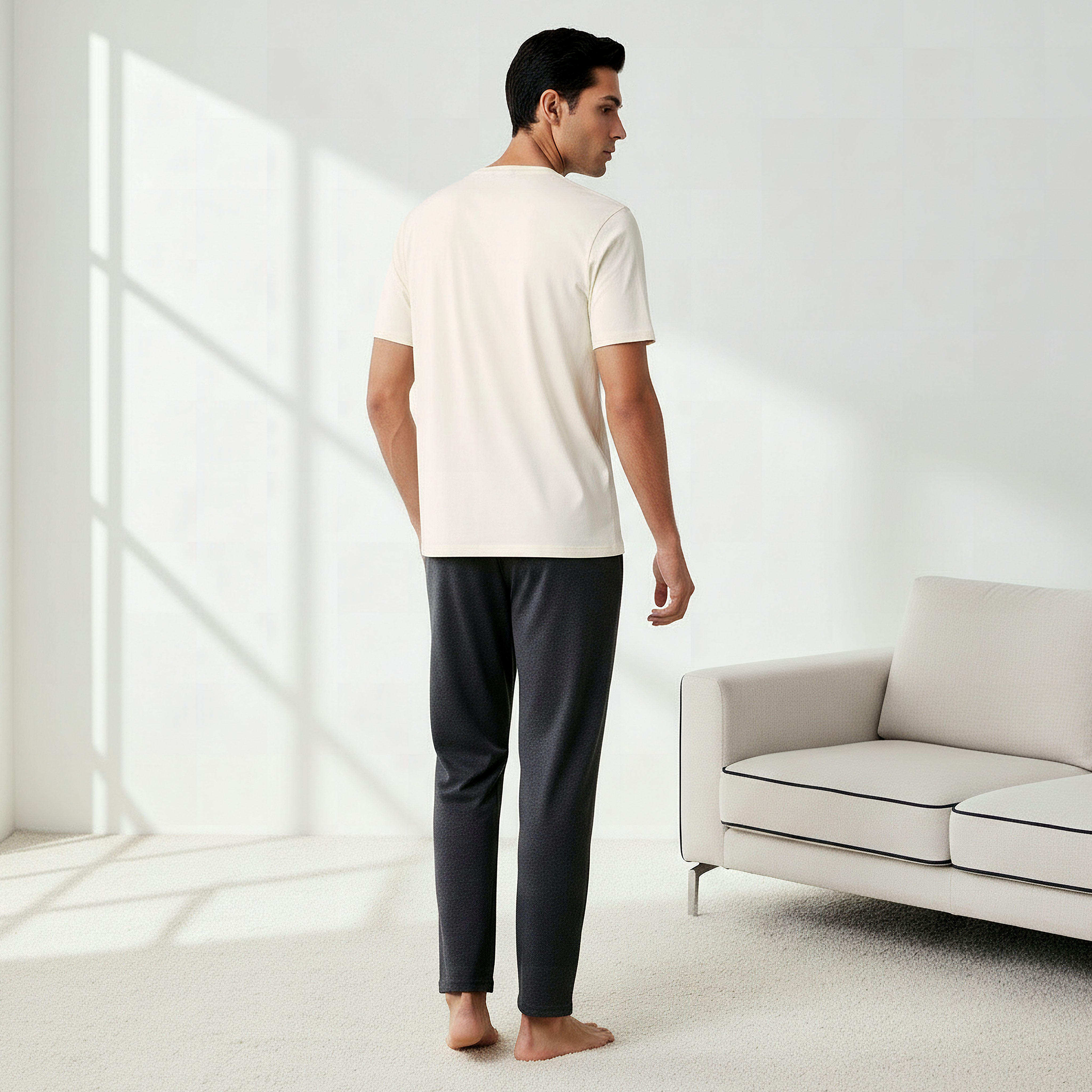 Men Cotton Henley Neck Nightwear Set-men-clothing-nightwear-sets-image-4