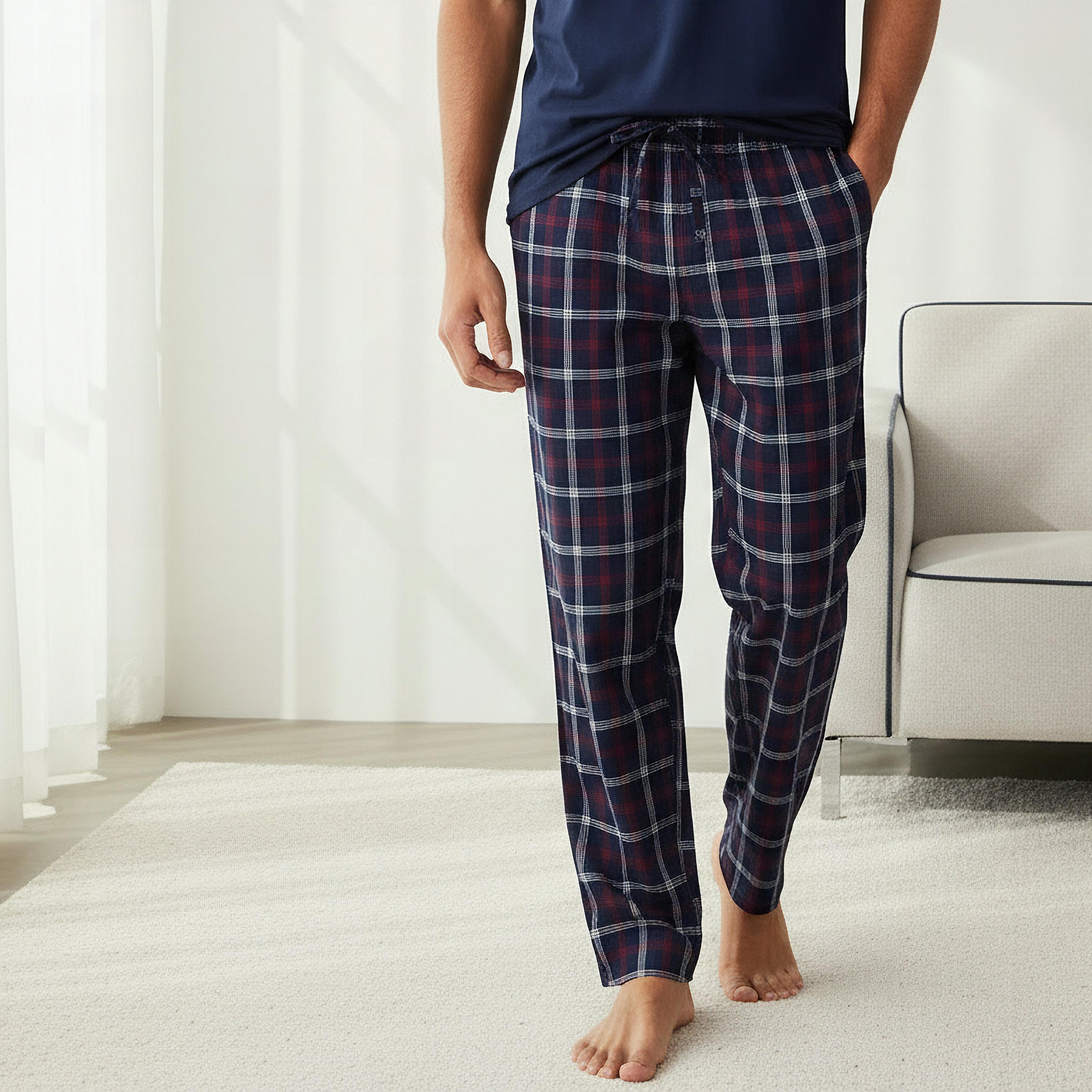 Men Cotton Checked Nightwear Set-men-clothing-nightwear-sets-image-5