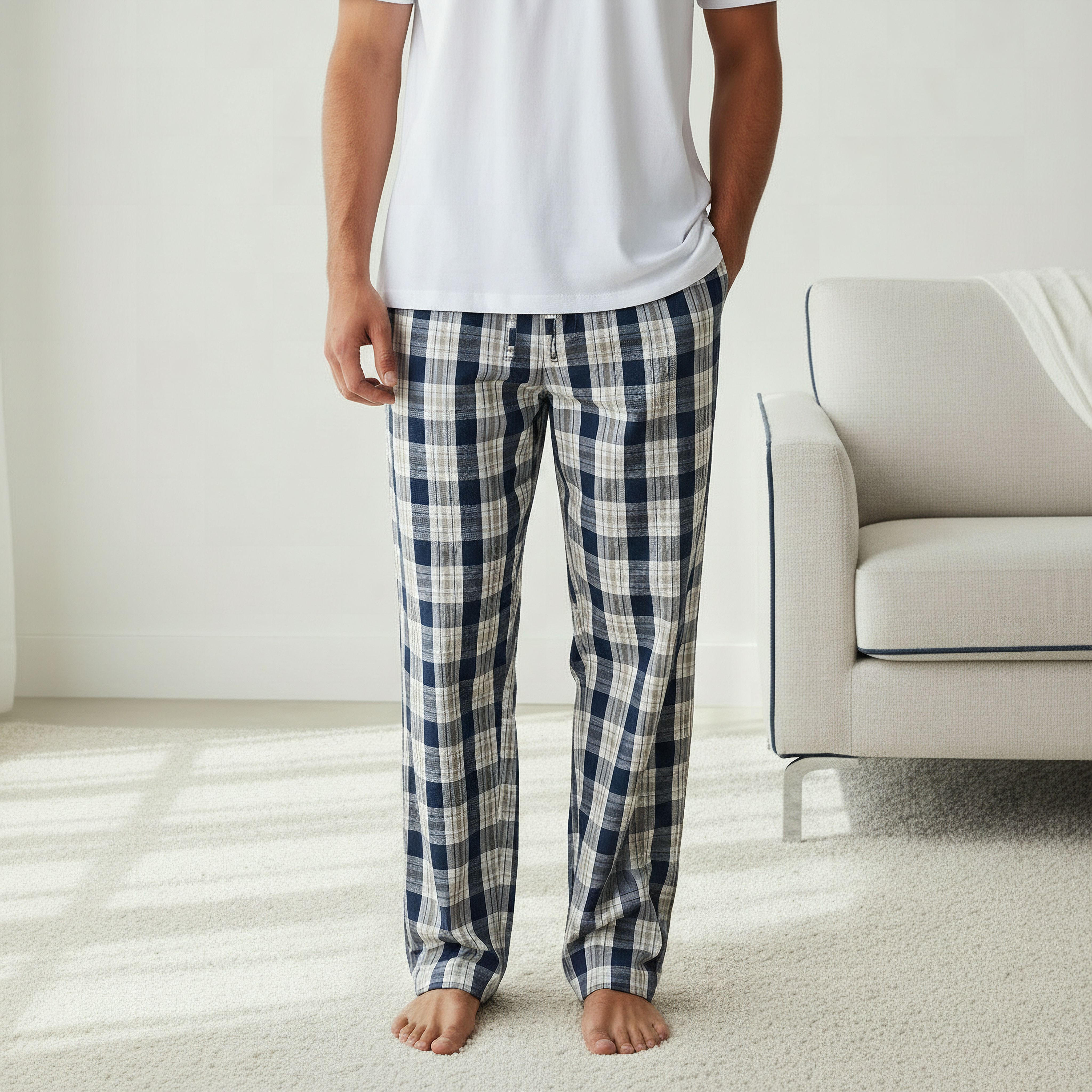 طقم بيجاما قطن كاروهات للرجال-men-clothing-nightwear-sets-image-5