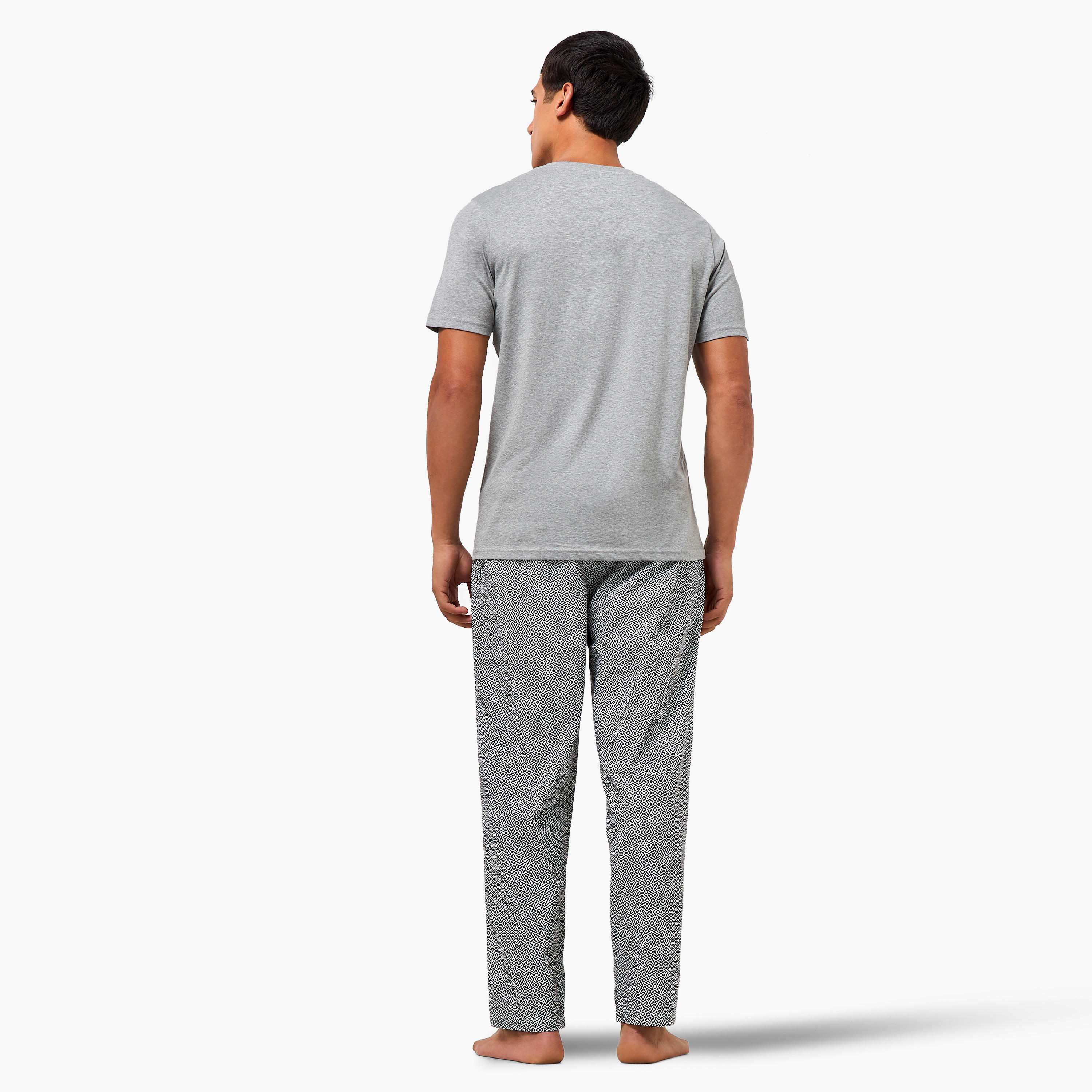 طقم ملابس نوم قطن مقلم للرجال-men-clothing-nightwear-sets-image-7