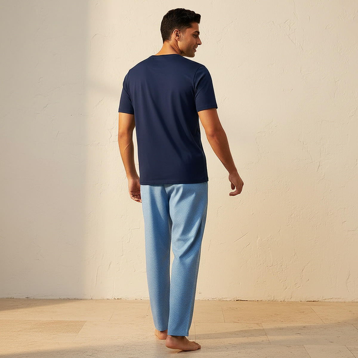 طقم ملابس نوم قطن كاروهات للرجال-men-clothing-nightwear-sets-image-4