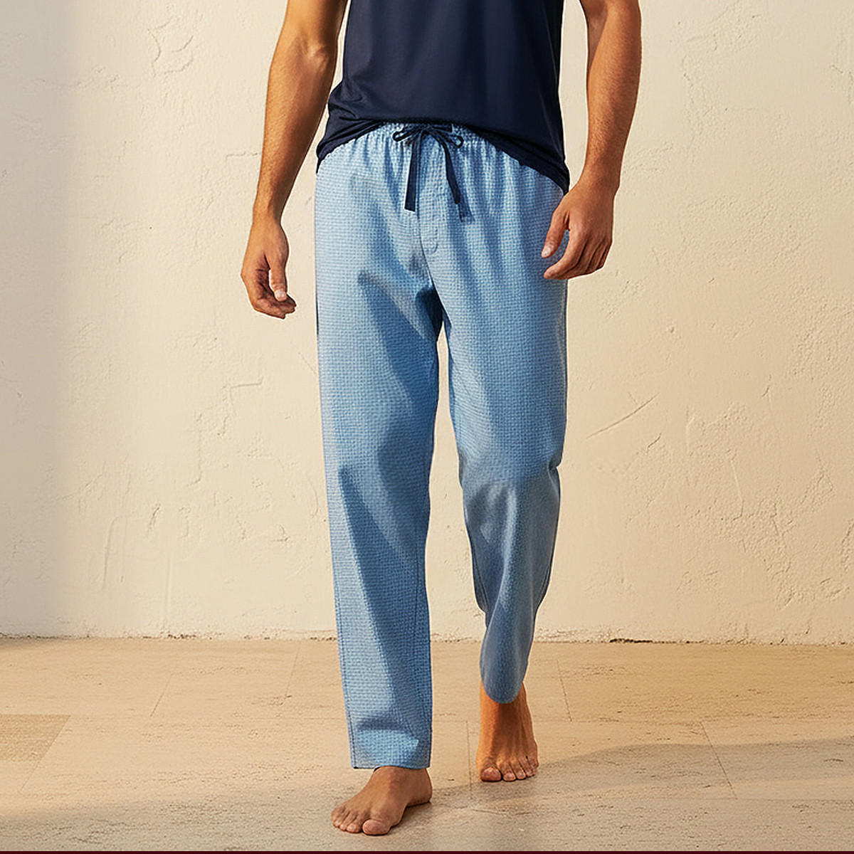 طقم ملابس نوم قطن كاروهات للرجال-men-clothing-nightwear-sets-image-5