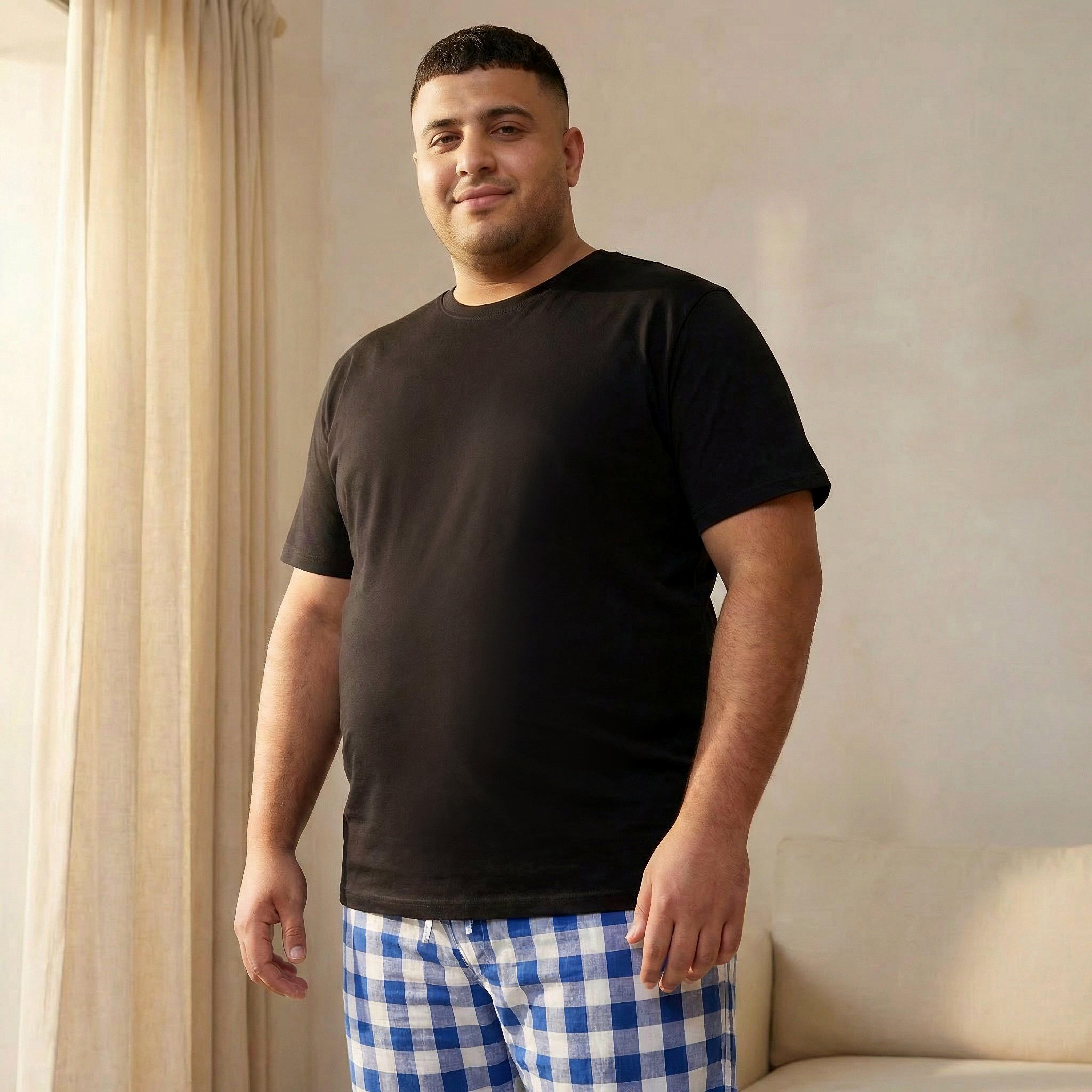 طقم ملابس نوم قطن كاروهات للرجال-men-clothing-nightwear-sets-image-3