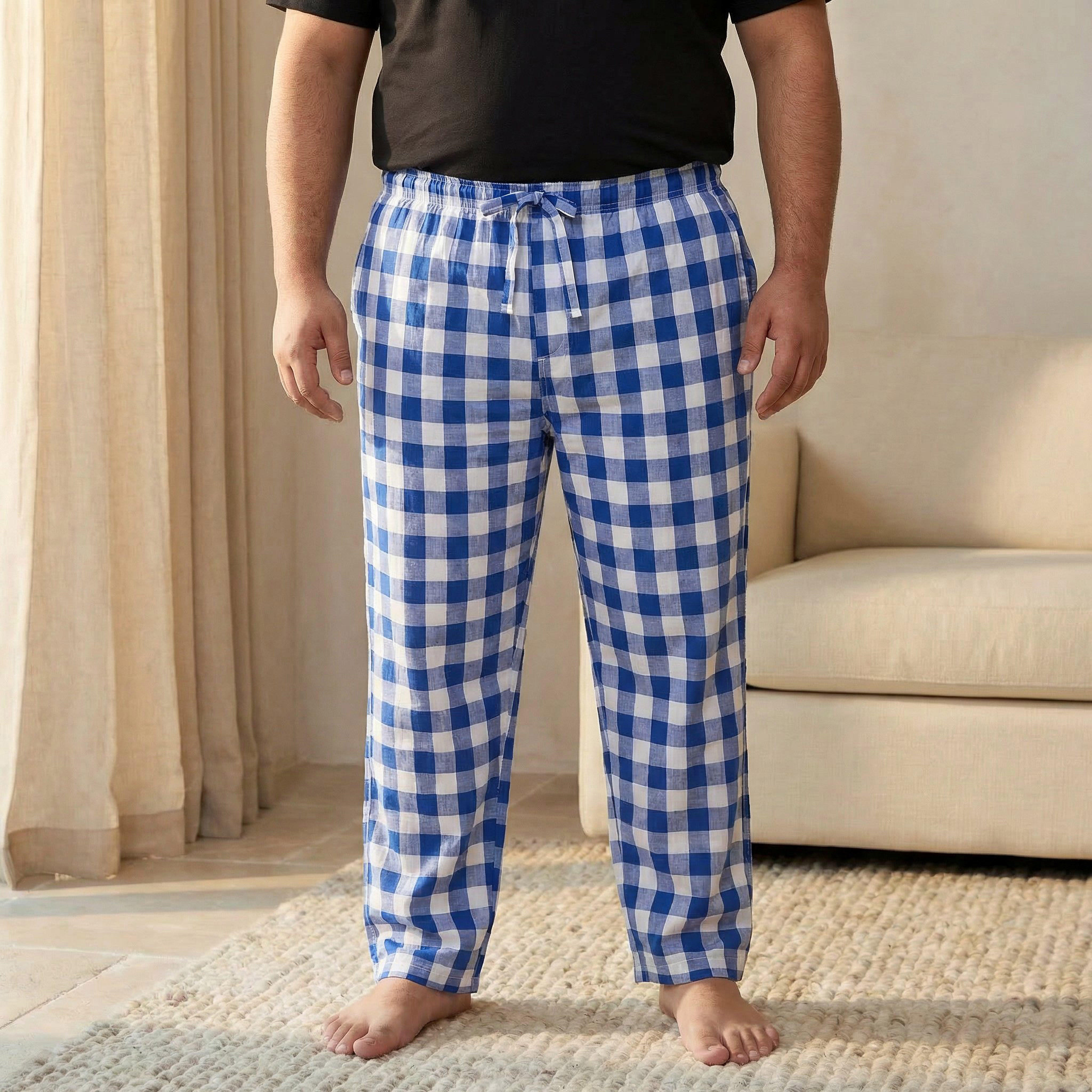 طقم ملابس نوم قطن كاروهات للرجال-men-clothing-nightwear-sets-image-5