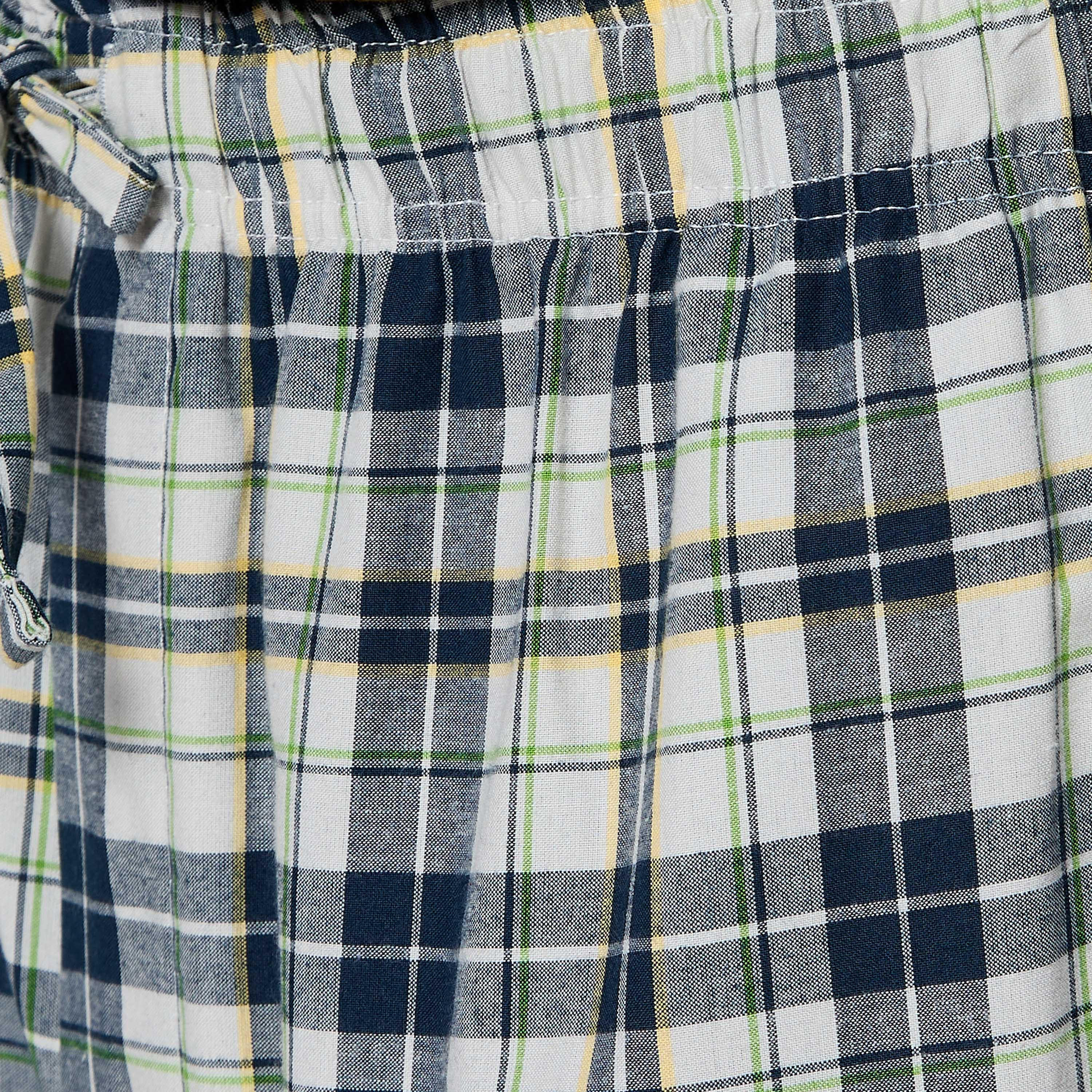 طقم بيجاما نوم قطن كاروهات بخصر رباط للرجال-men-clothing-nightwear-sets-image-6