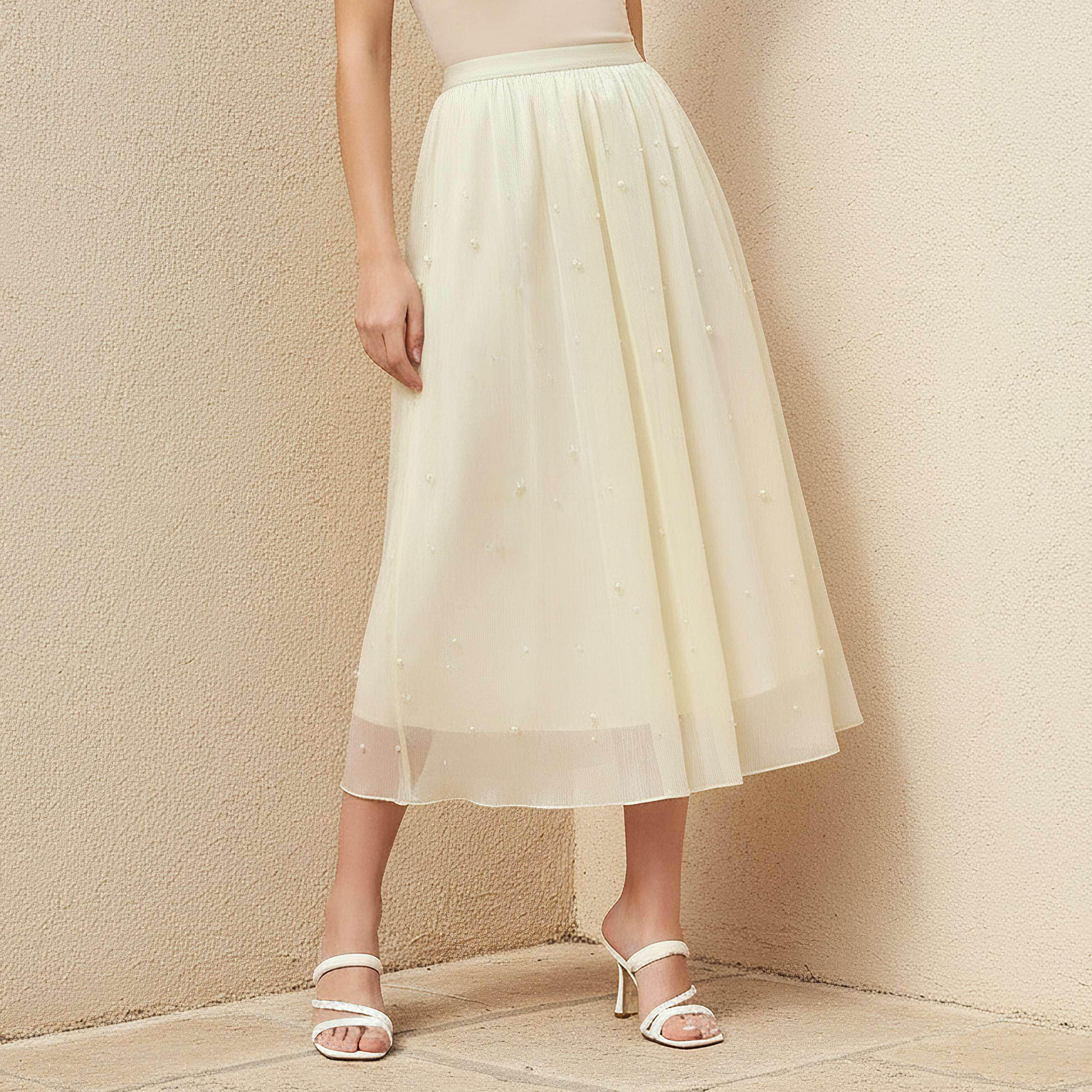 تنورة إيه لاين ميدي بخصر مطاطي-women-clothing-bottoms-skirts-image-1