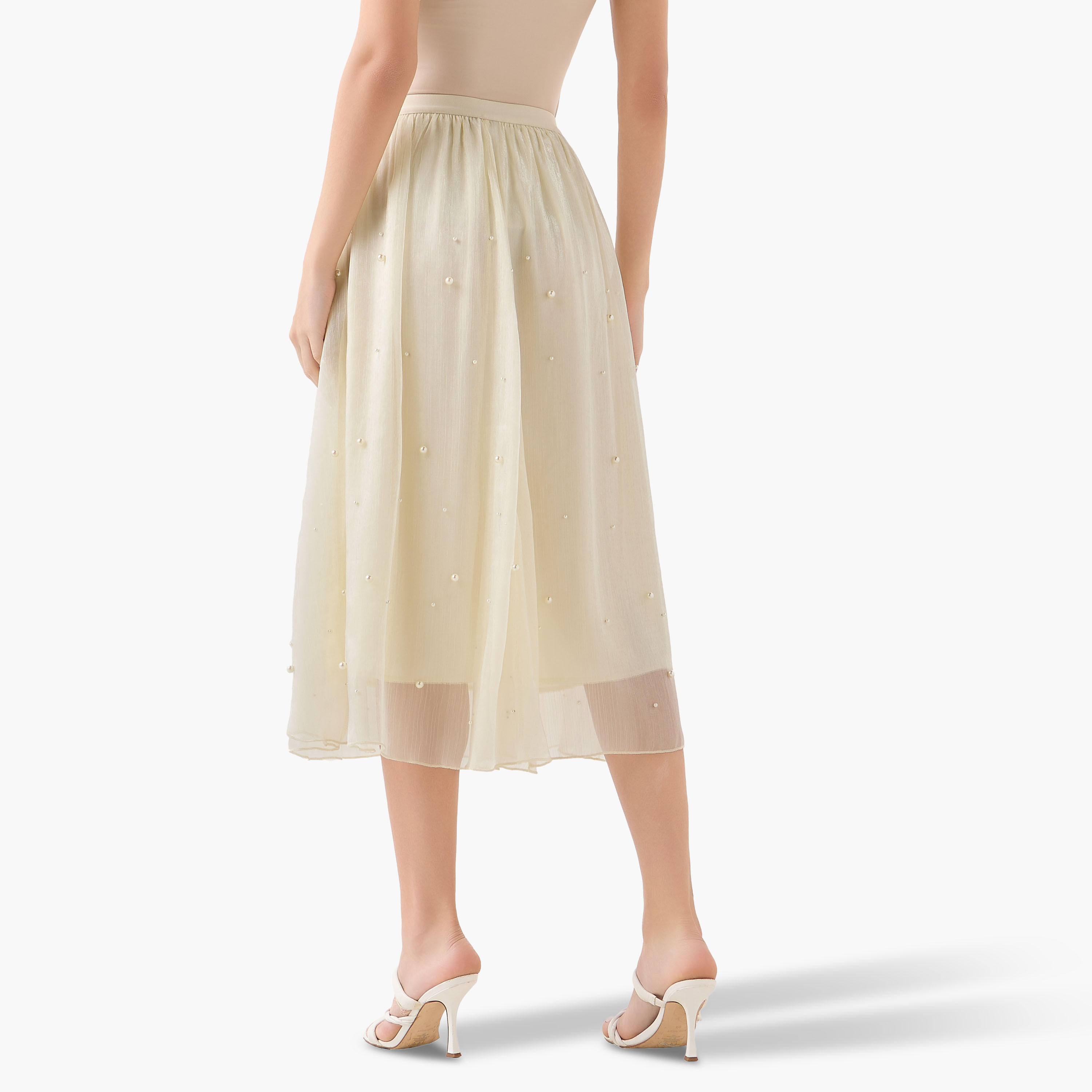 Midi A-line Skirt with Elasticated Waistband-women-clothing-bottoms-skirts-image-5