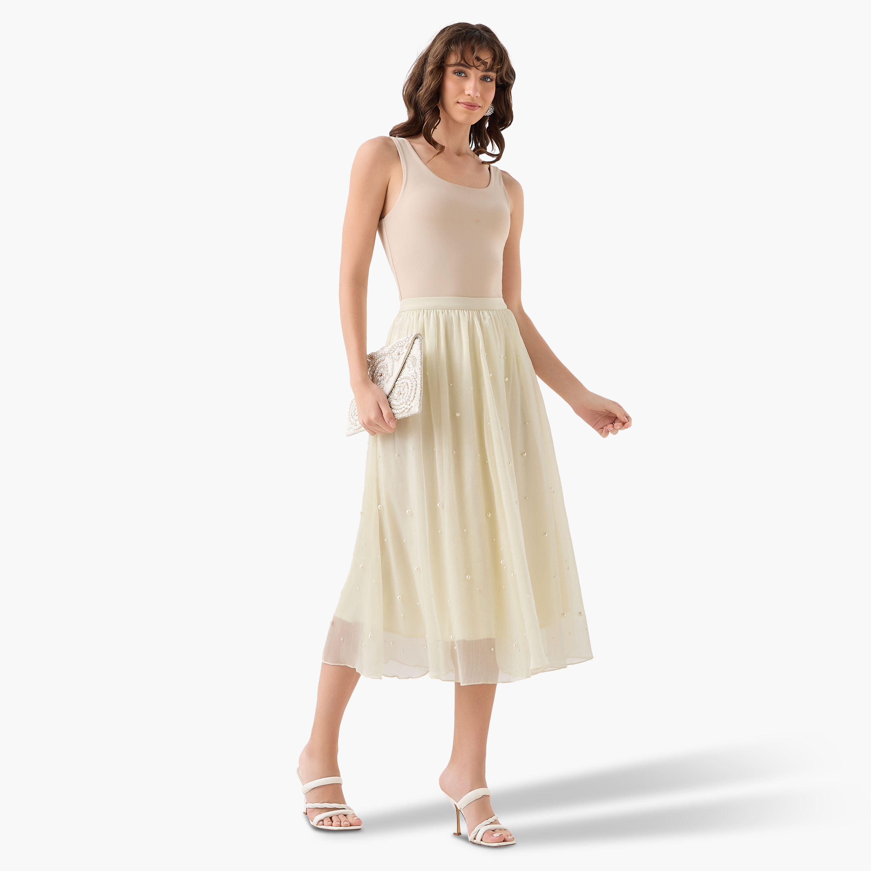 Midi A-line Skirt with Elasticated Waistband-women-clothing-bottoms-skirts-image-6