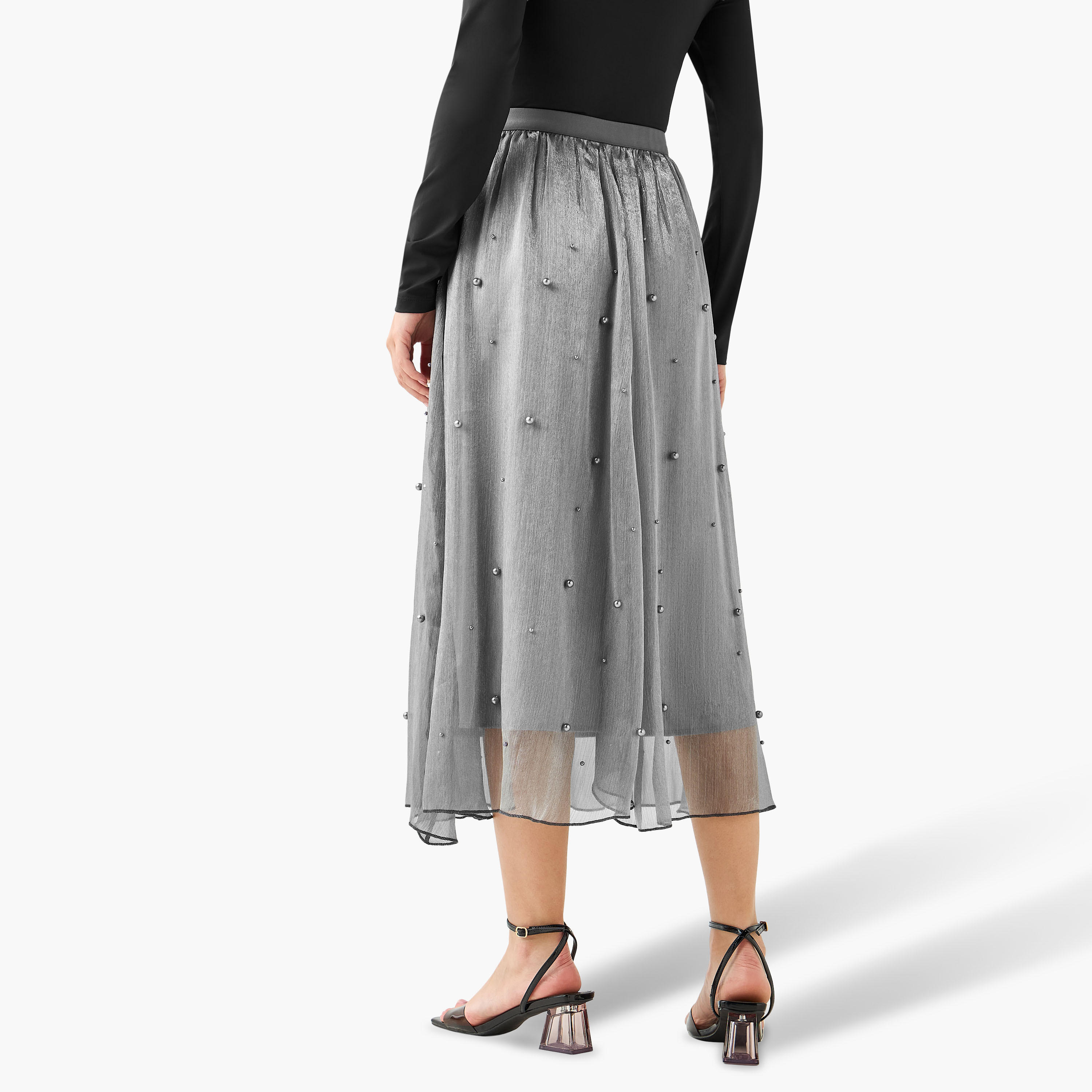Midi A-line Skirt with Elasticated Waistband-women-clothing-bottoms-skirts-image-6