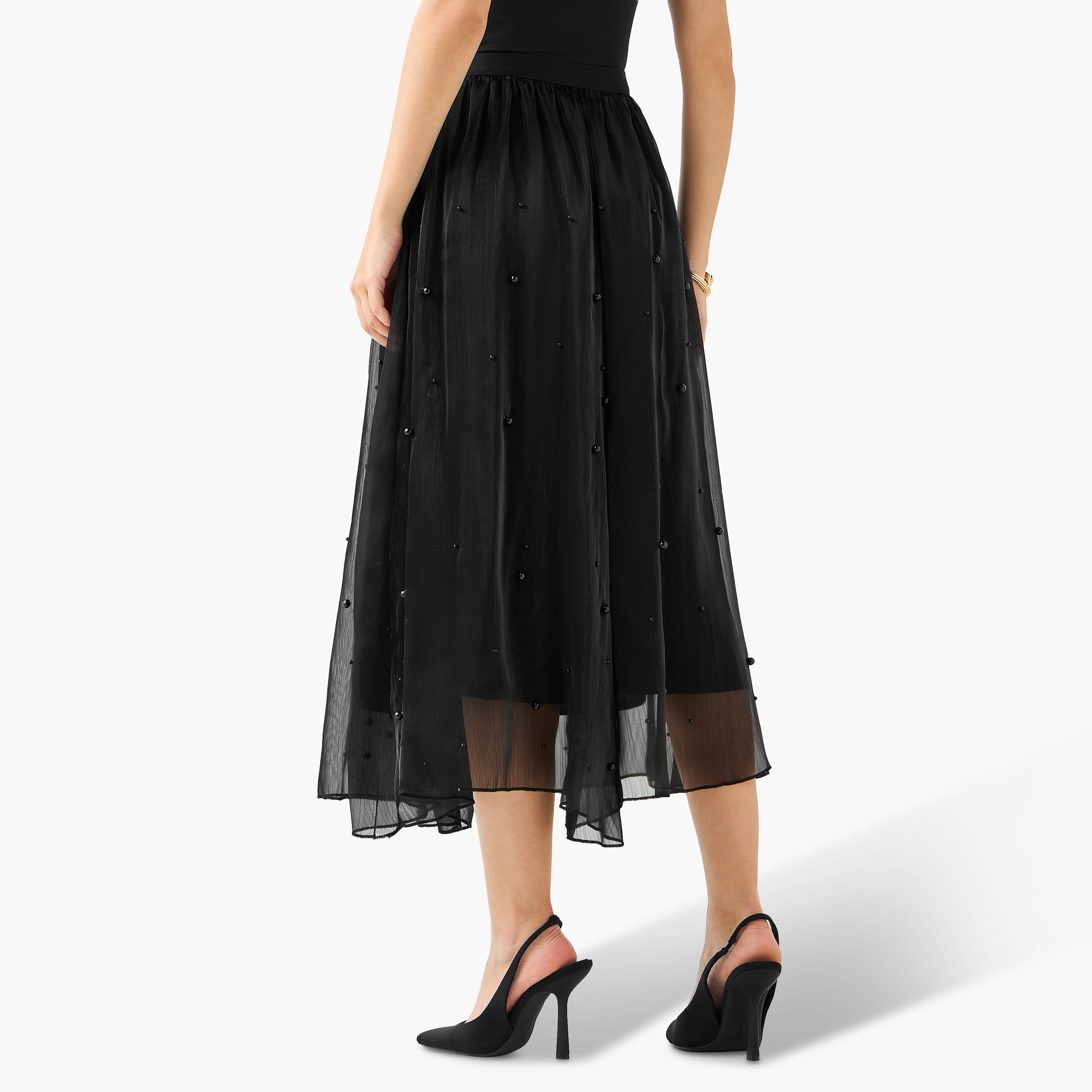 تنورة إيه لاين ميدي بخصر مطاطي-women-clothing-bottoms-skirts-image-5