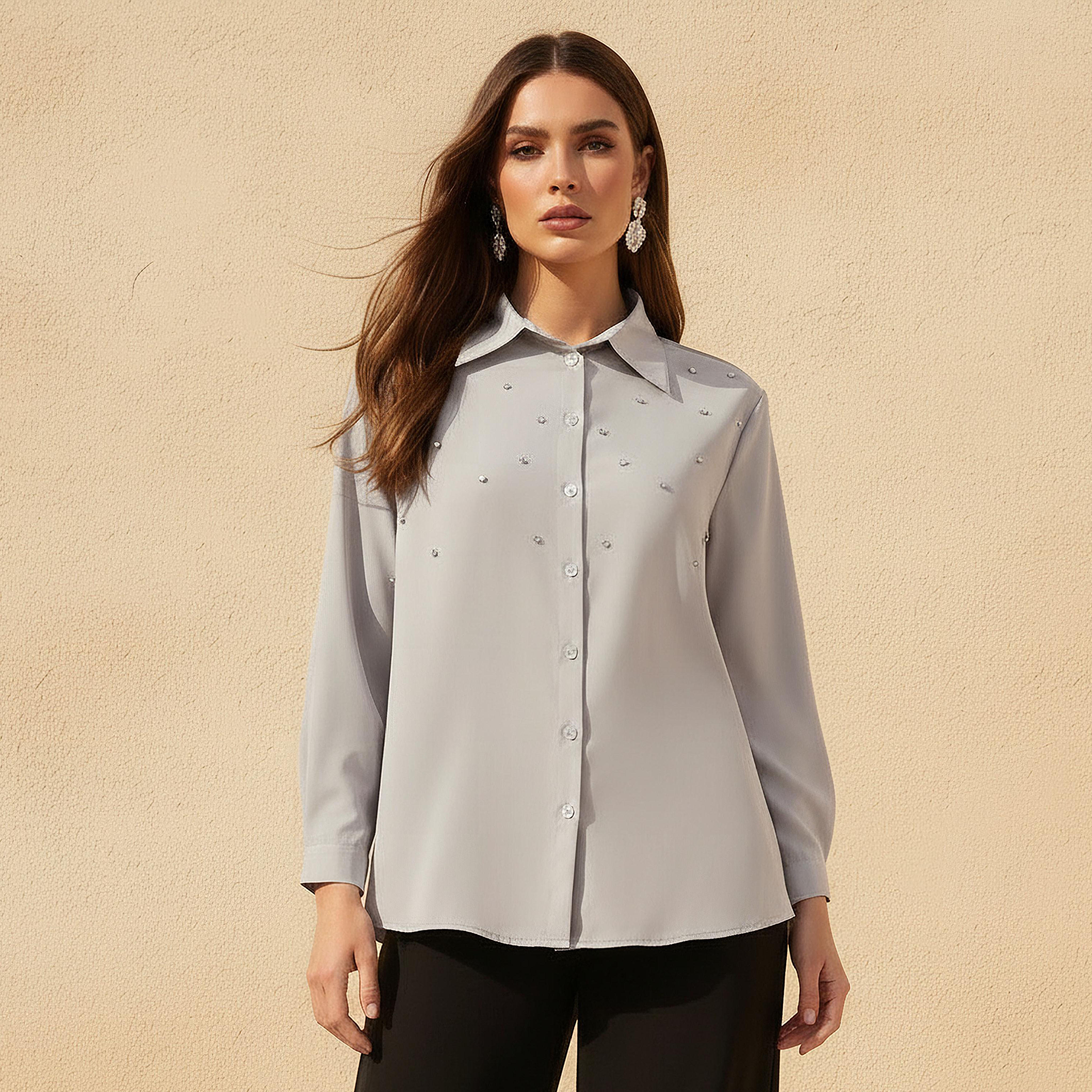Shirt with Stone Embellishment-women-clothing-shirtsandblouses-shirts-image-1