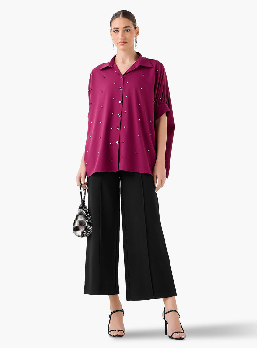 Kaftan Shirt with Embellished Detail-women-clothing-shirtsandblouses-shirts-image-5