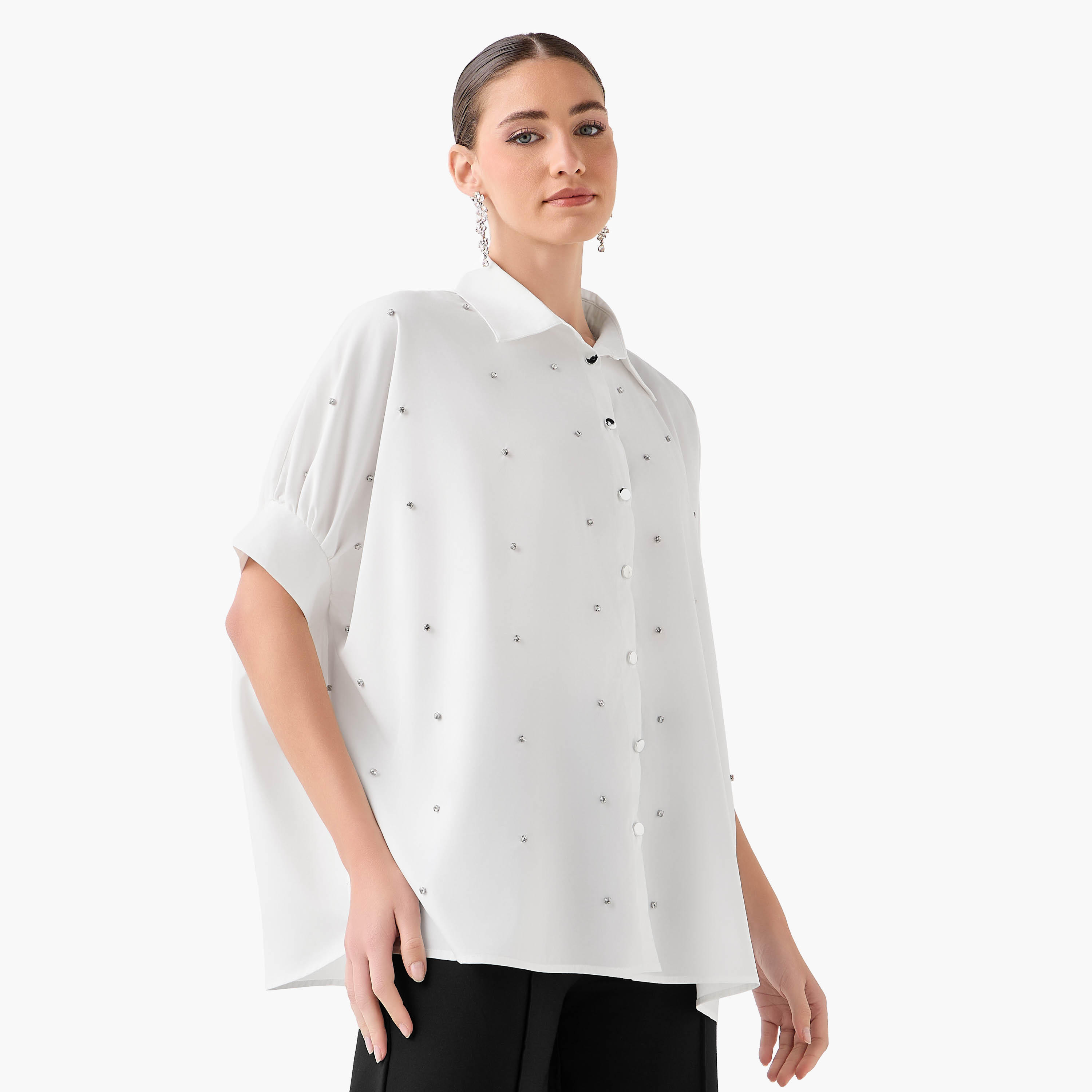 Kaftan Shirt with Embellished Detail-women-clothing-shirtsandblouses-shirts-image-4