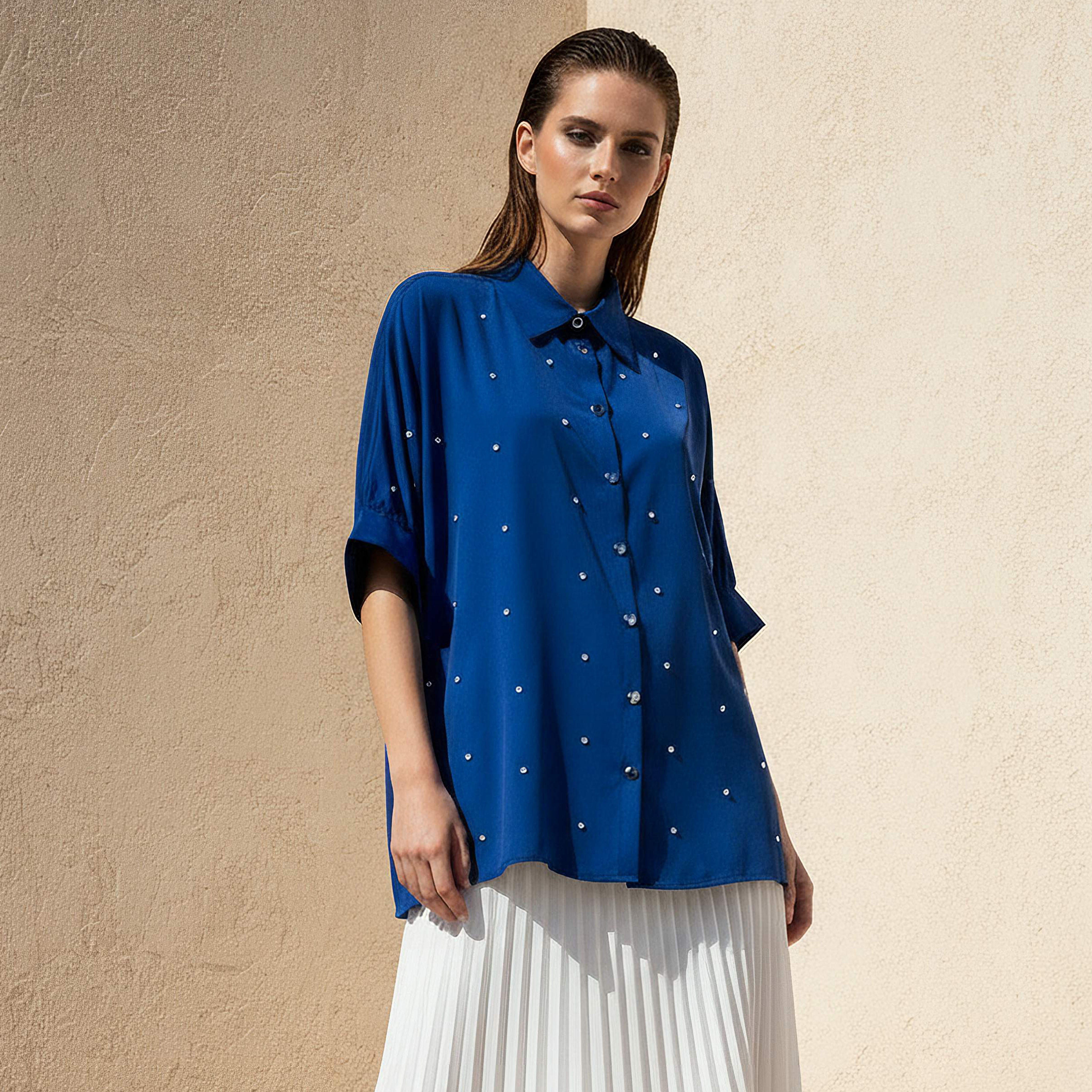 Kaftan Shirt with Embellished Detail-women-clothing-shirtsandblouses-shirts-image-1