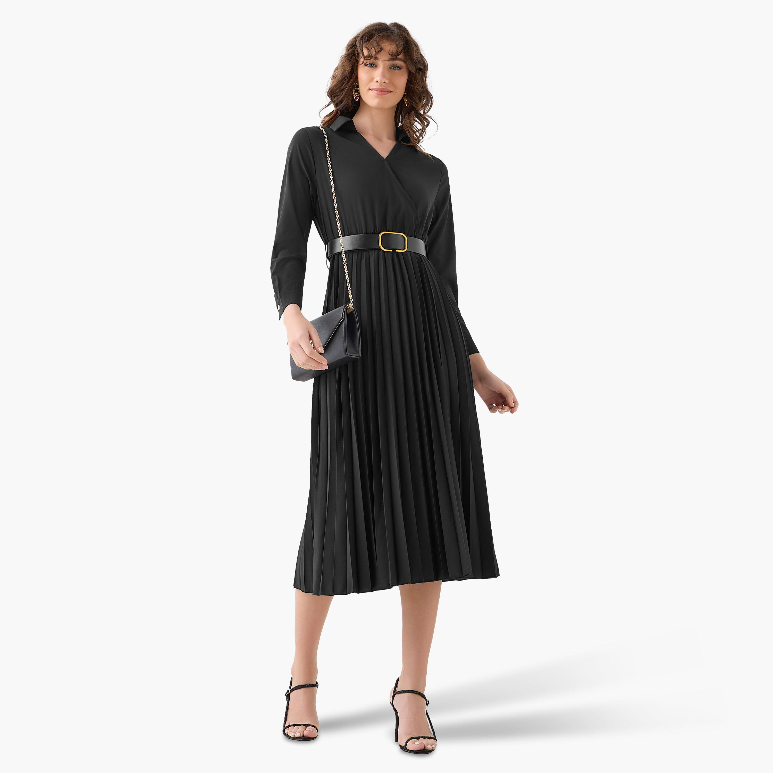 فستان قميص ميدي بحزام-women-clothing-dresses-image-3