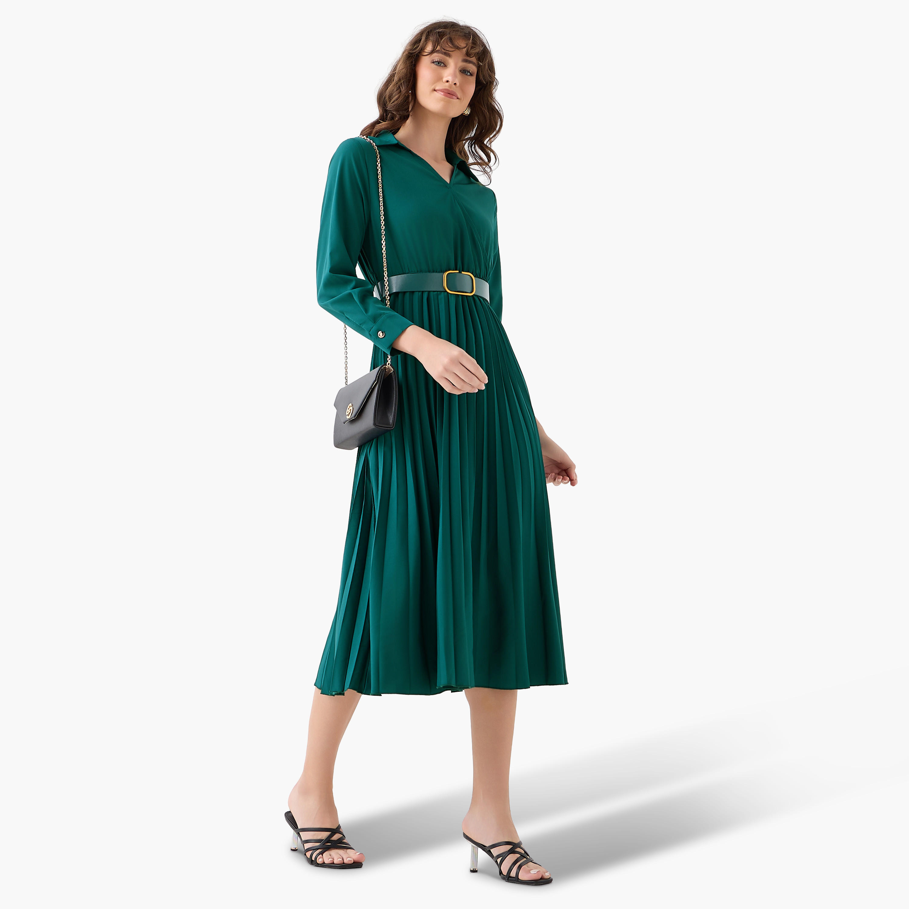 فستان قميص ميدي بحزام-women-clothing-dresses-image-3
