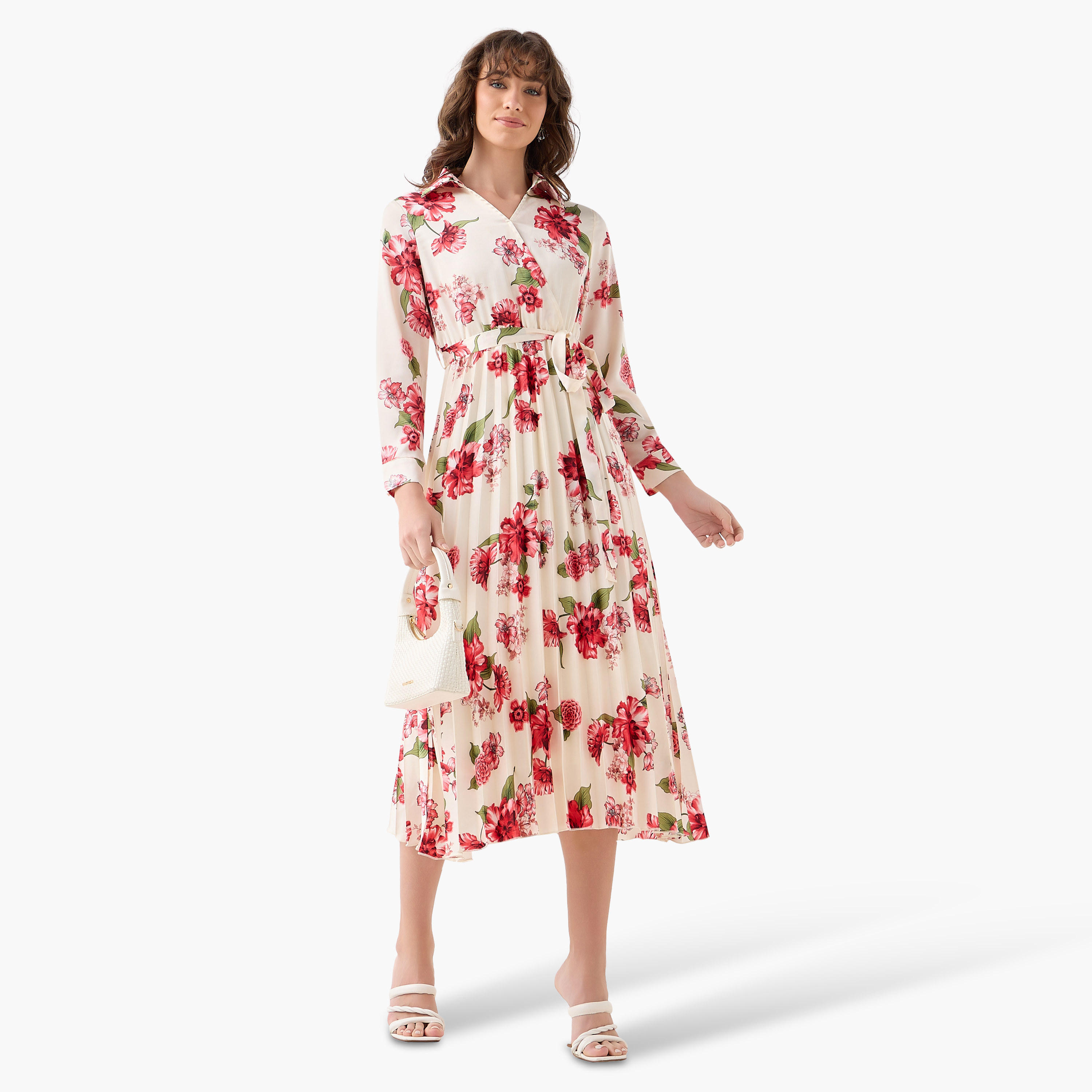 Midi Satin Wrap Dress with Floral Print-women-clothing-dresses-image-3