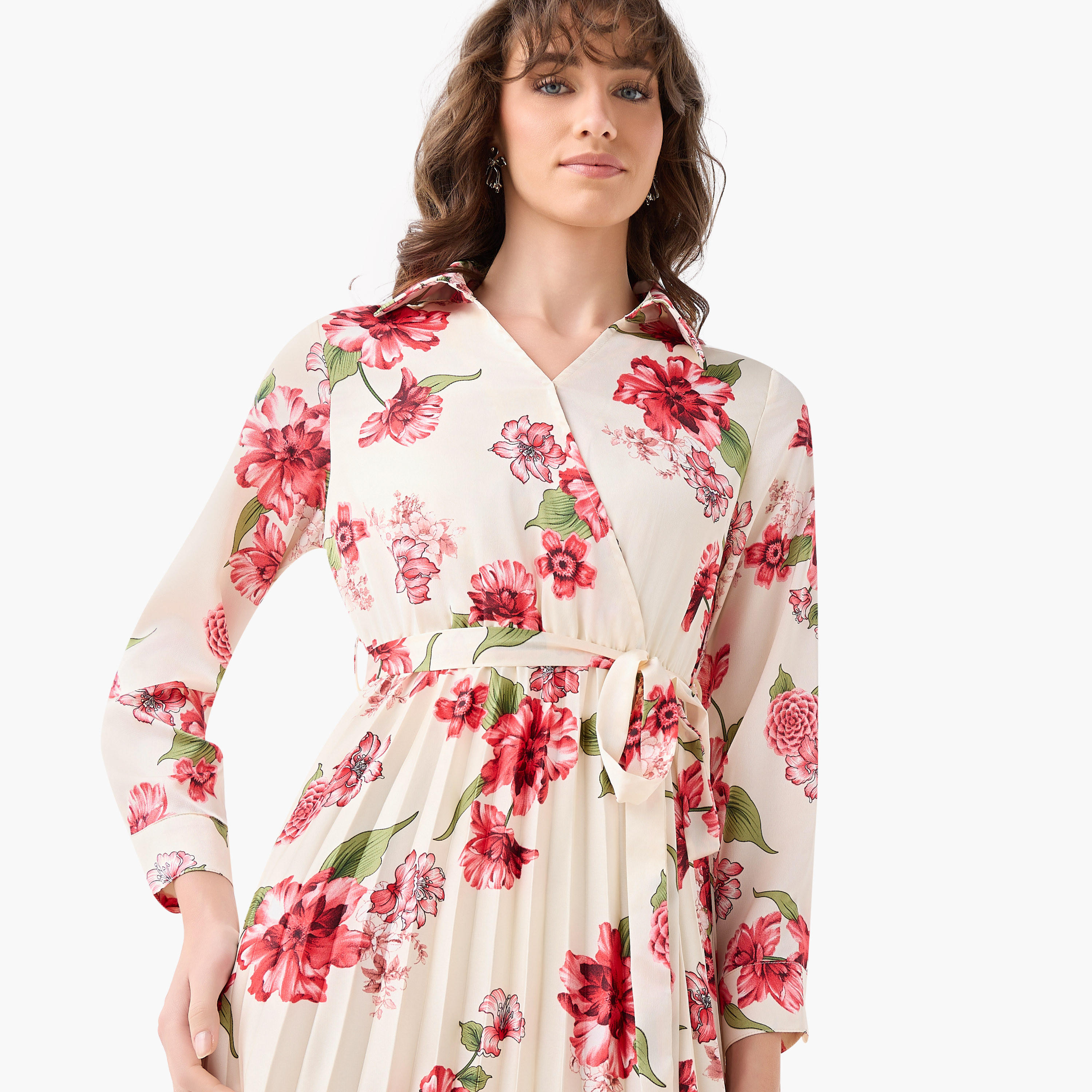 Midi Satin Wrap Dress with Floral Print-women-clothing-dresses-image-5