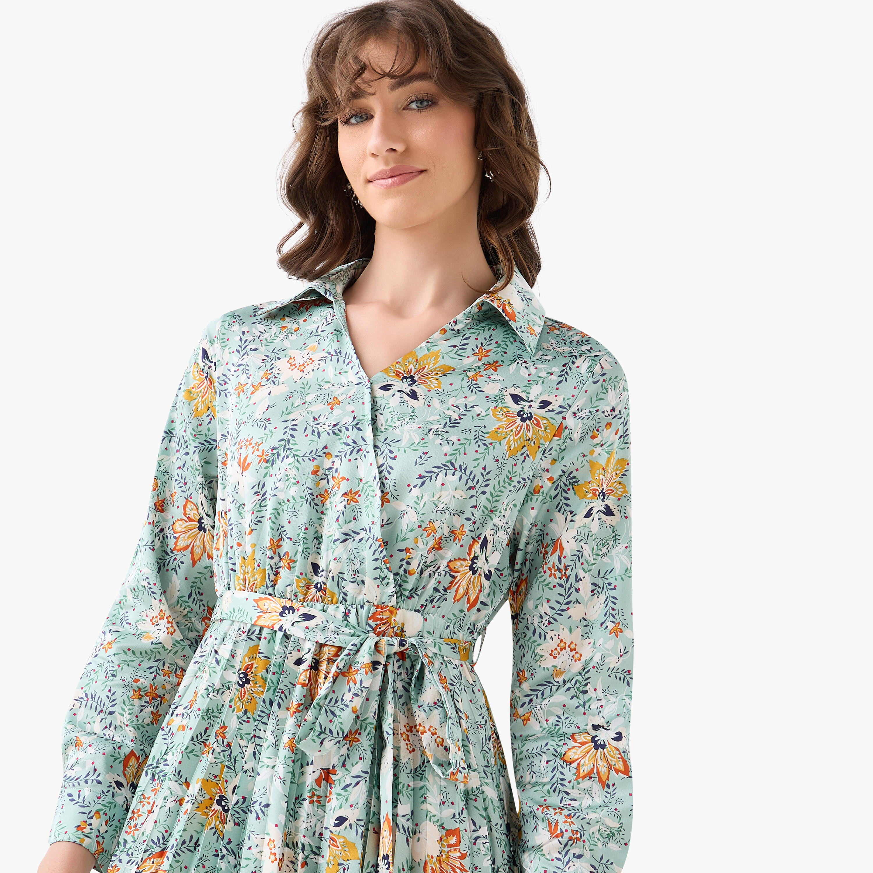 Midi Satin Wrap Dress with Floral Print-women-clothing-dresses-image-5