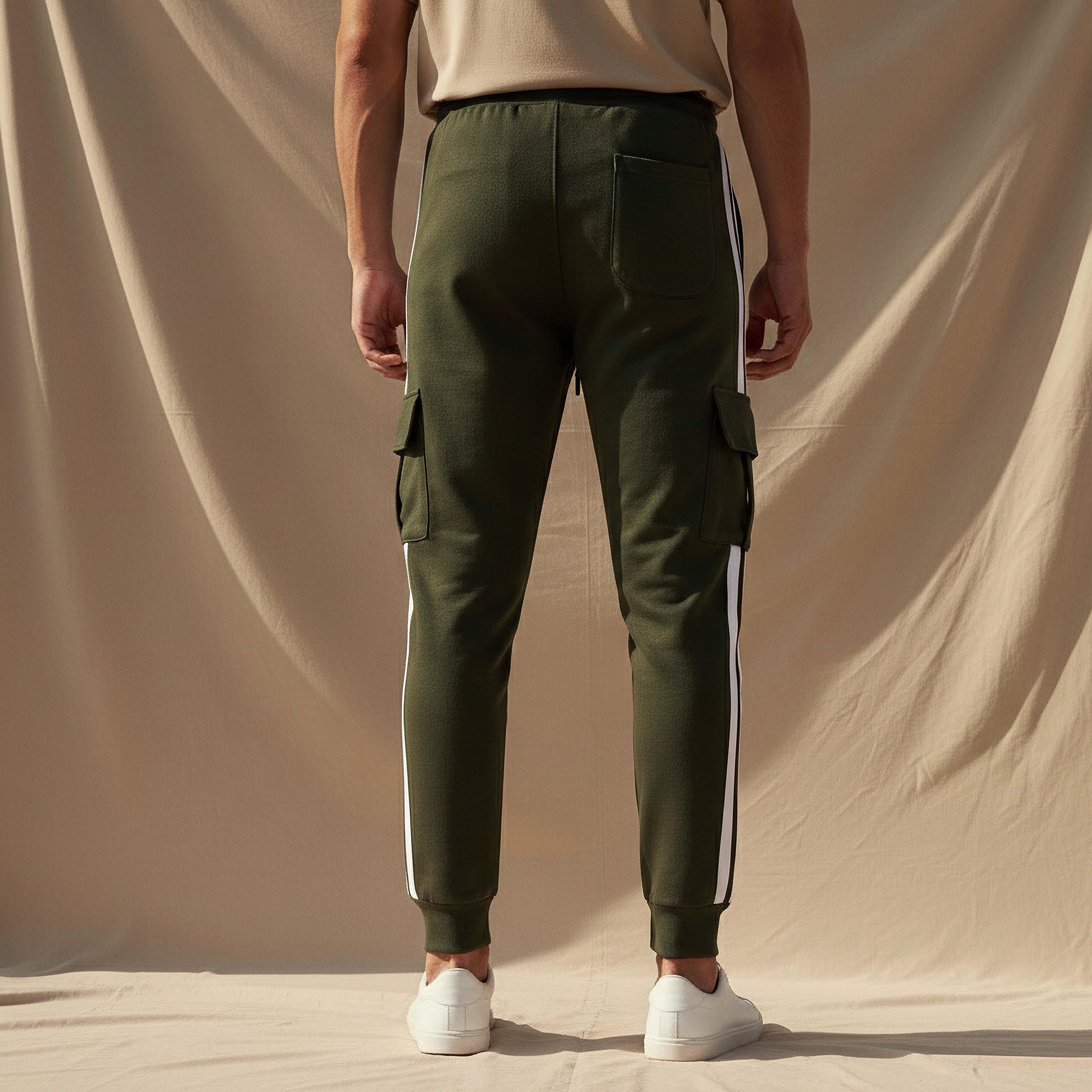 Men Joggers with Tape Detail-men-clothing-bottoms-joggers-image-4