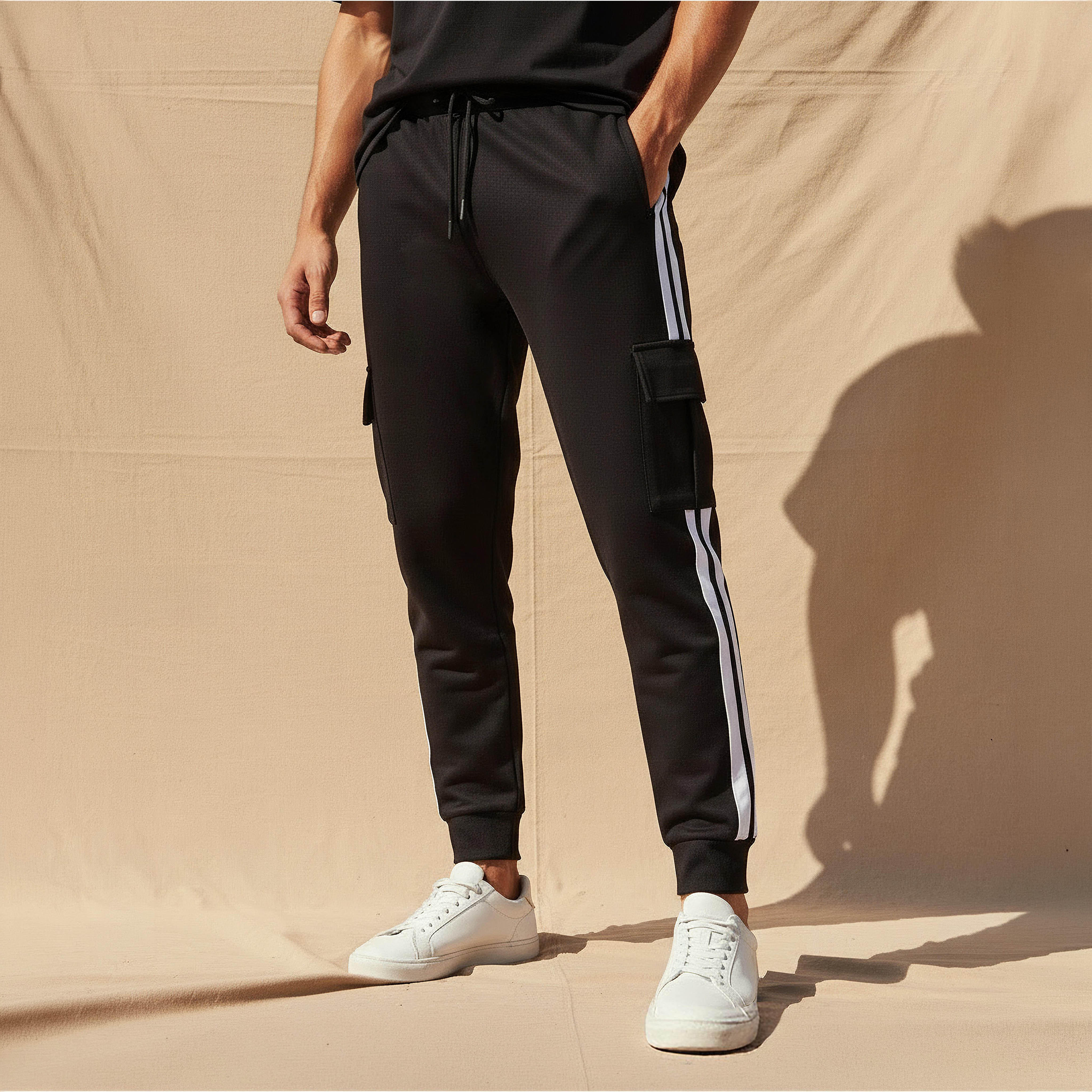 بنطلون رياضي رجالي بأشرطة-men-clothing-bottoms-joggers-image-4