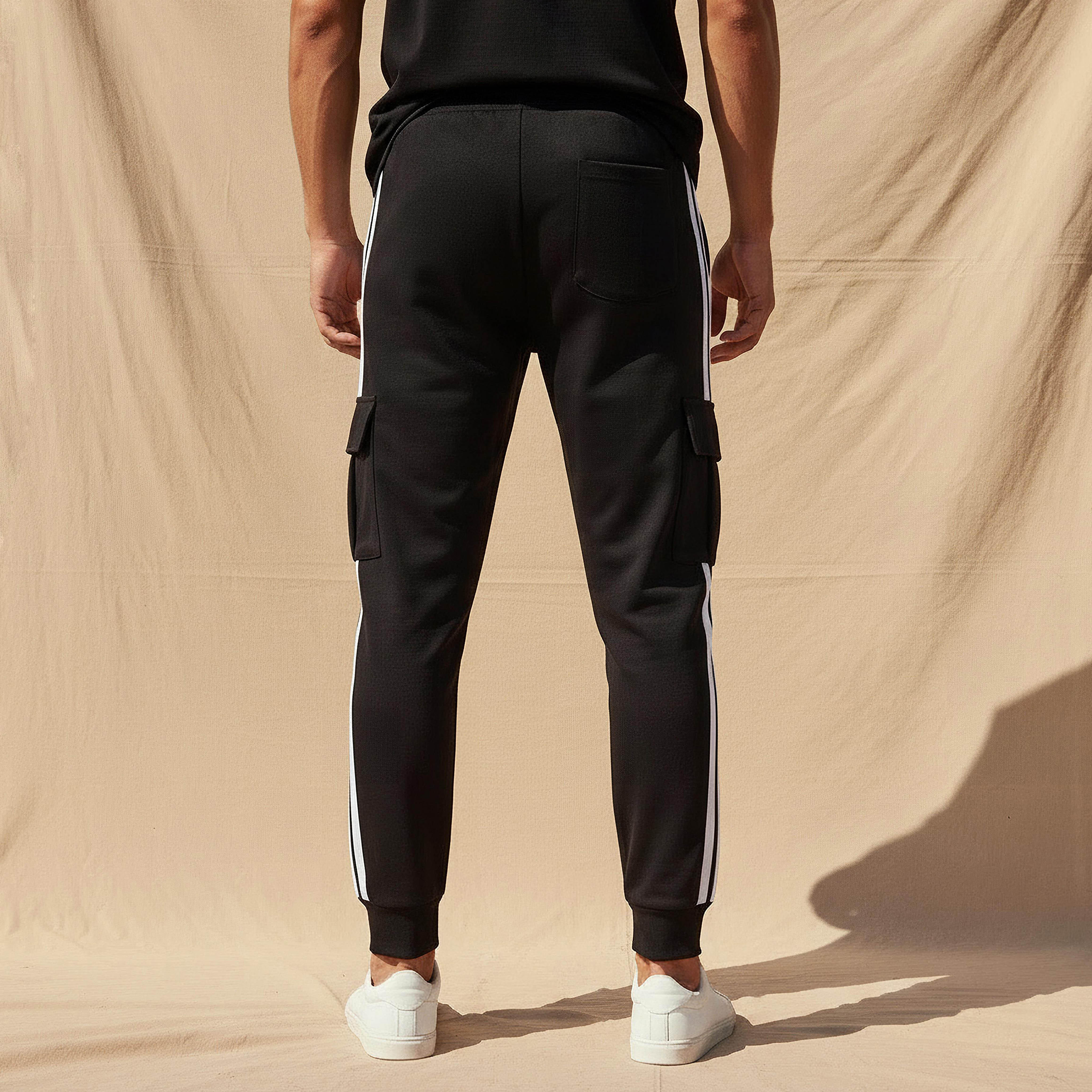 بنطلون رياضي رجالي بأشرطة-men-clothing-bottoms-joggers-image-1