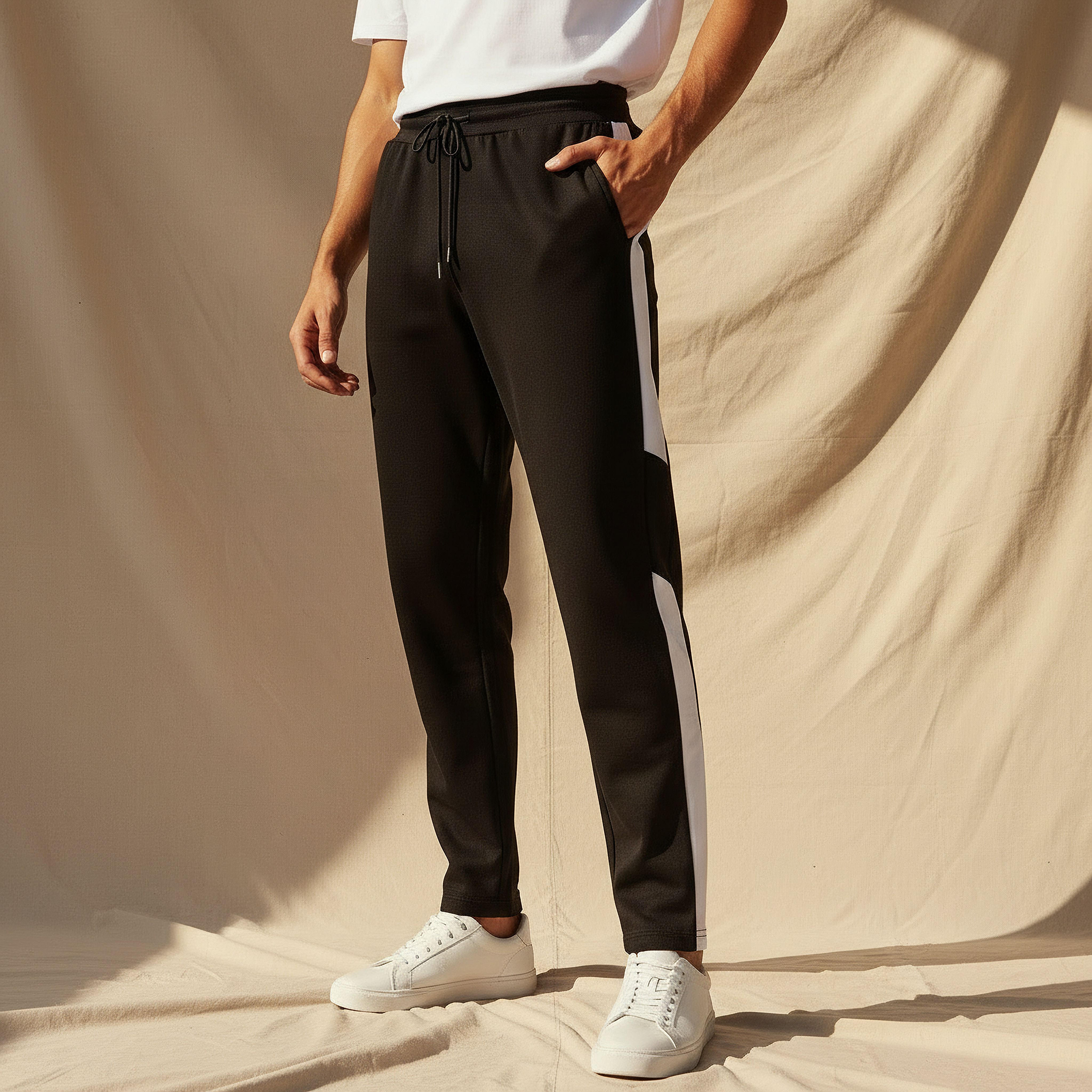 Men Joggers with Tape Detail-men-clothing-bottoms-joggers-image-1