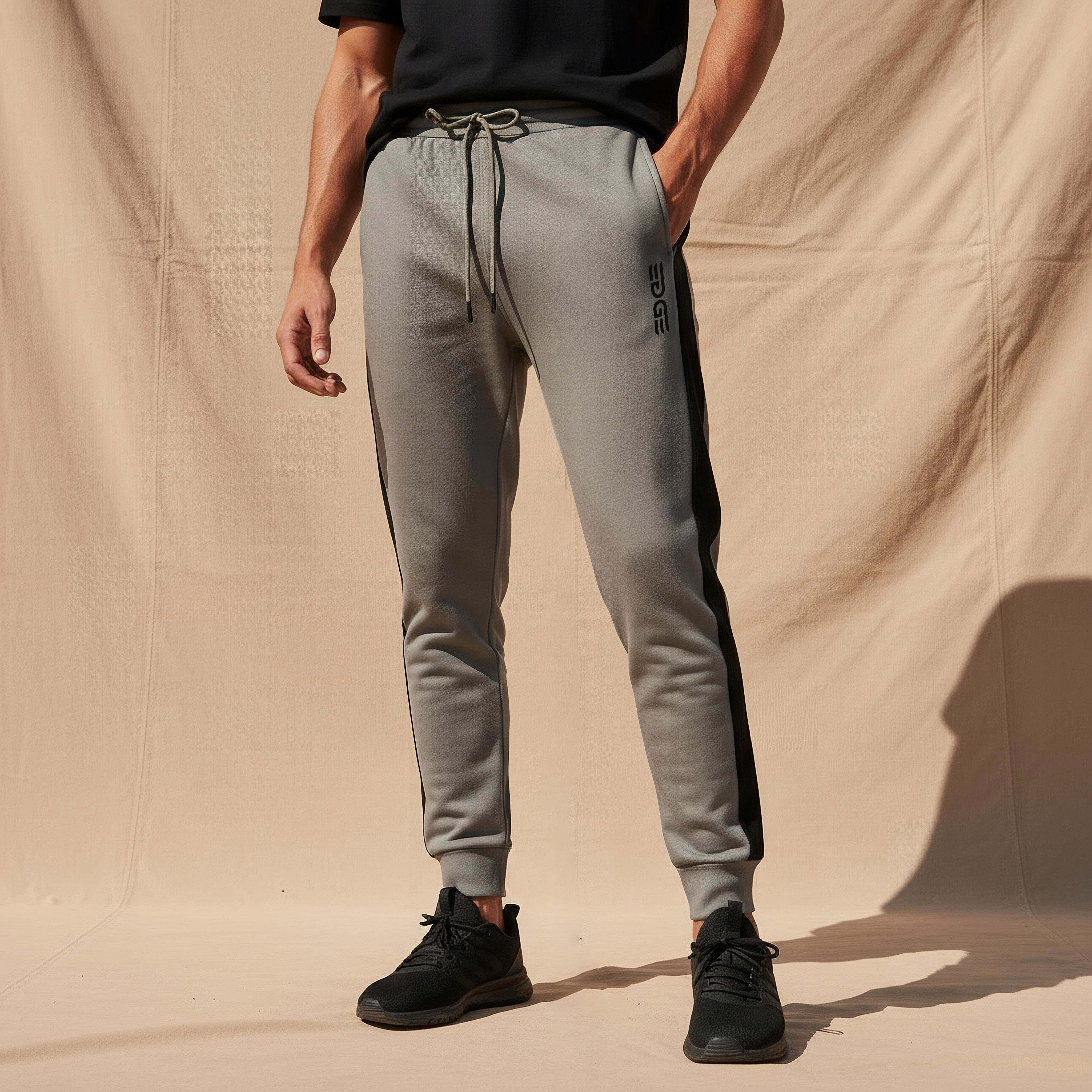 Men Joggers with Tape Detail-men-clothing-bottoms-joggers-image-1