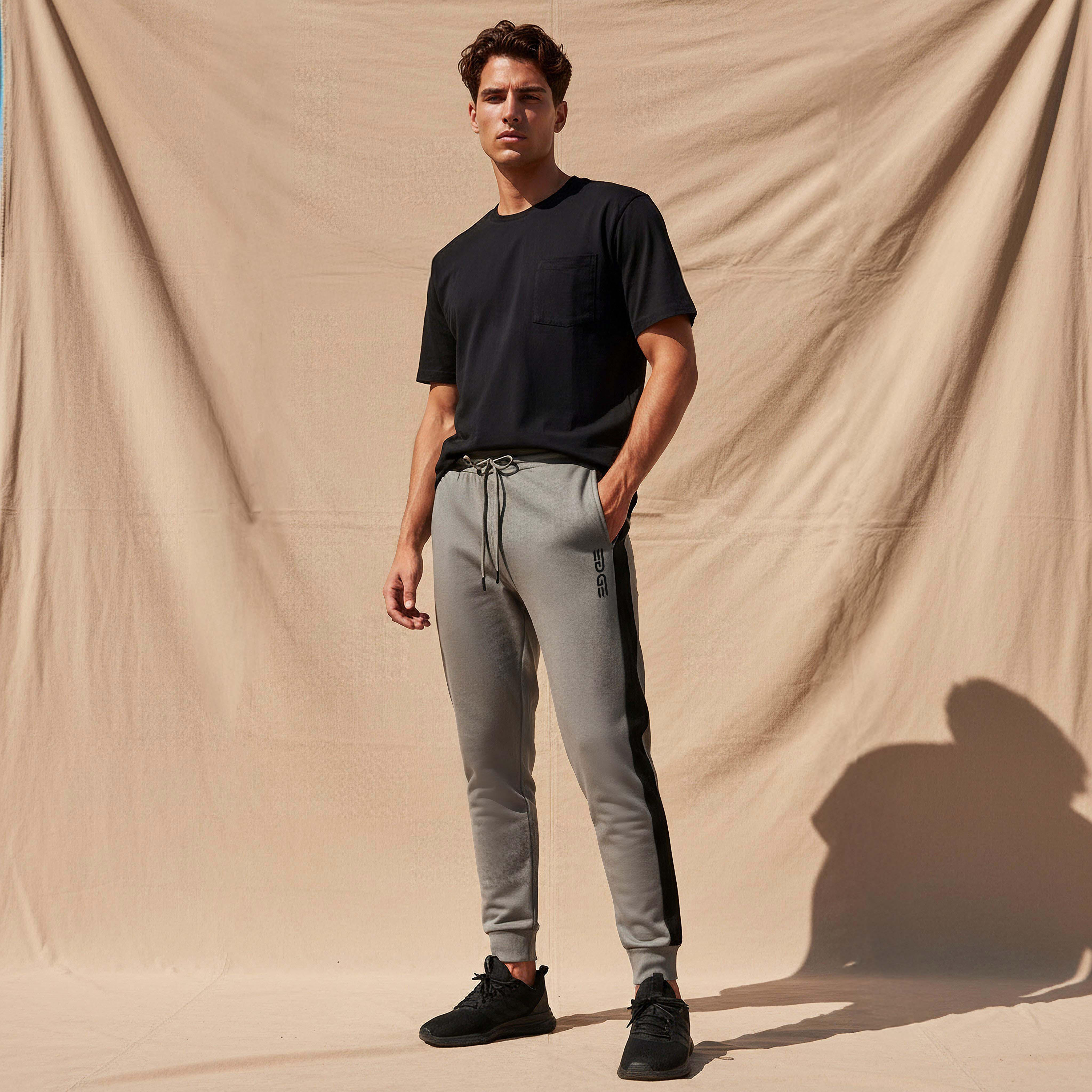 Men Joggers with Tape Detail-men-clothing-bottoms-joggers-image-3