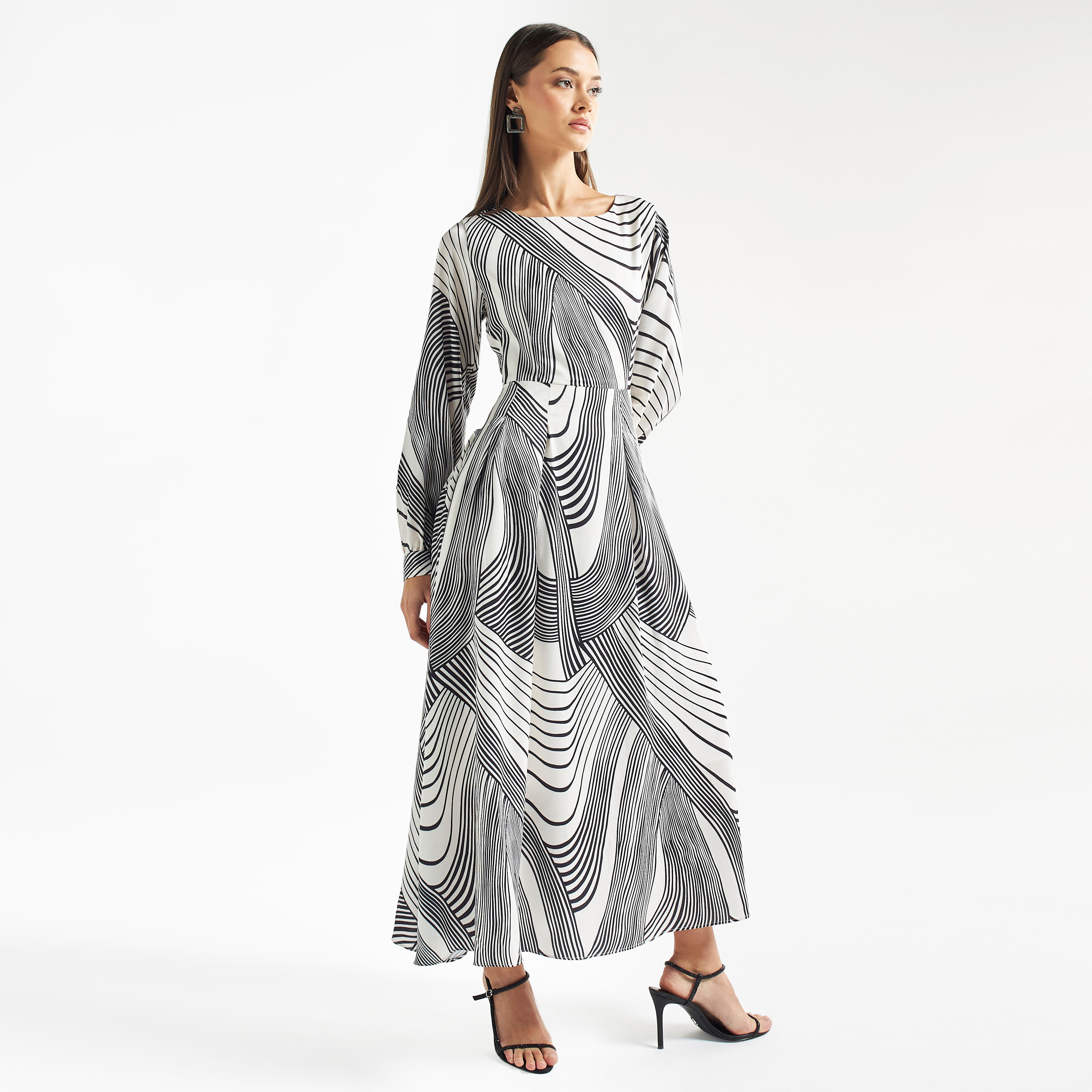 فستان إيه لاين طويل بطبعات وأكمام طويلة-women-clothing-dresses-image-2