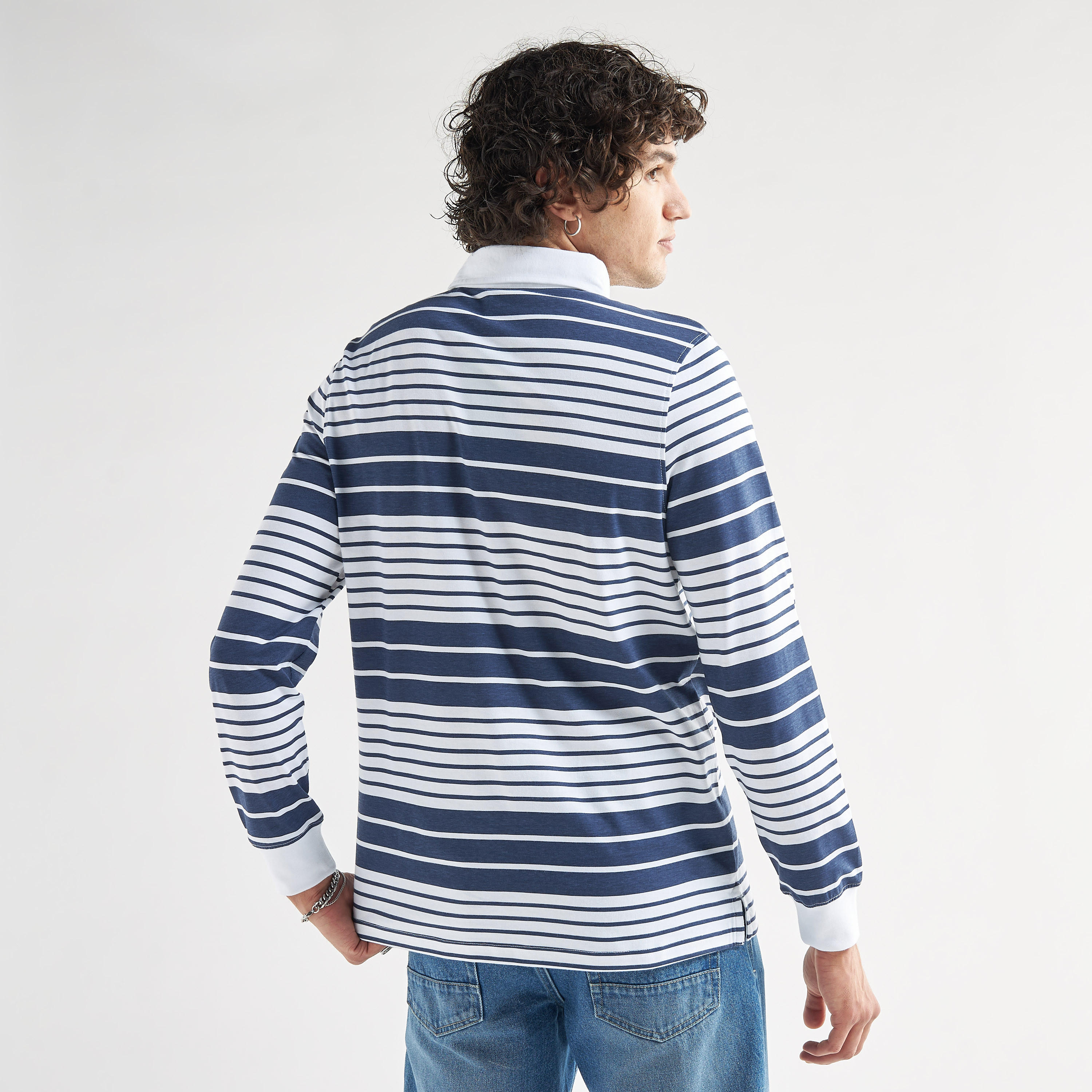 Striped Polo T-shirt with Long Sleeves-men-clothing-tshirtsandpolos-polos-image-3