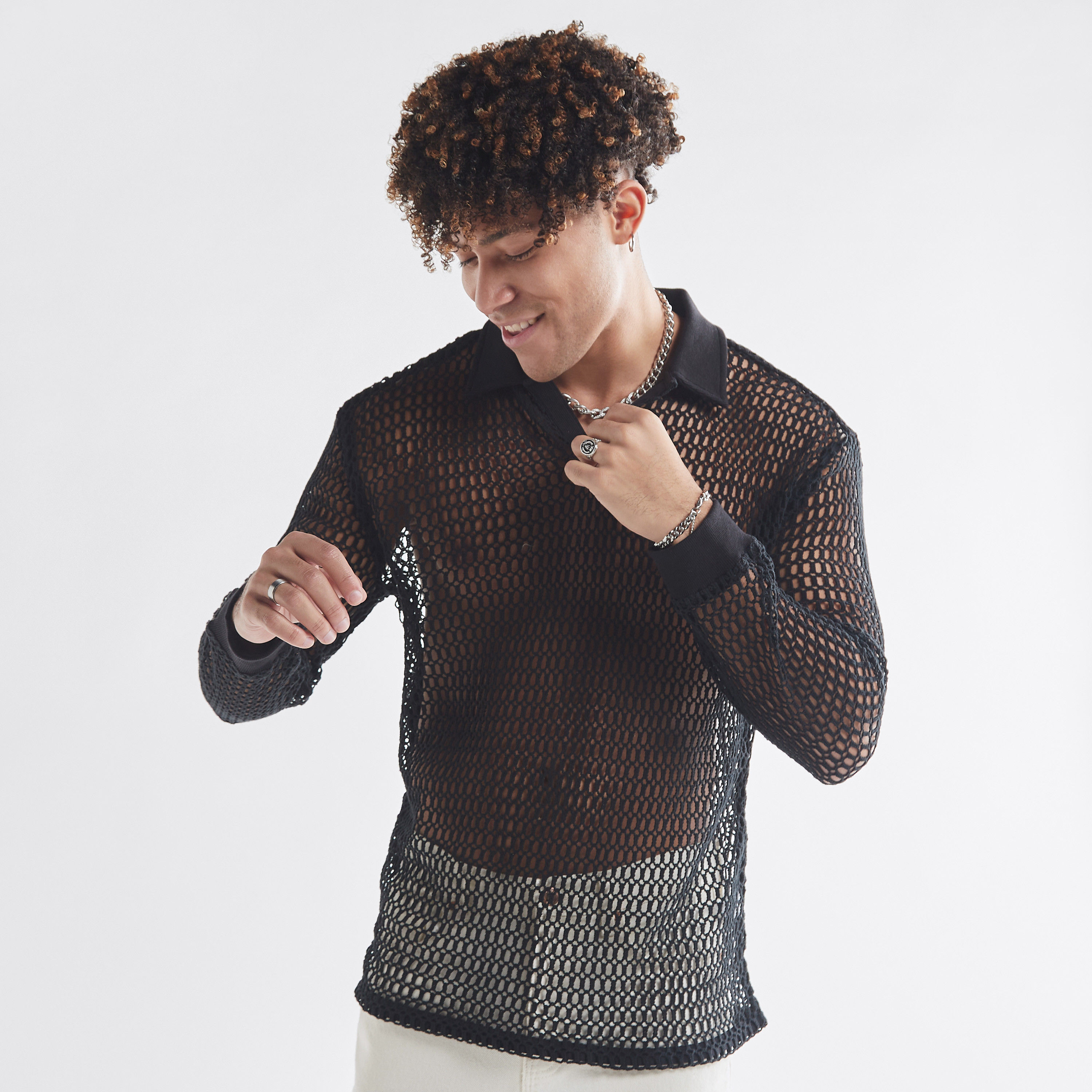 Oversized Net Shirt-men-clothing-shirts-image-1