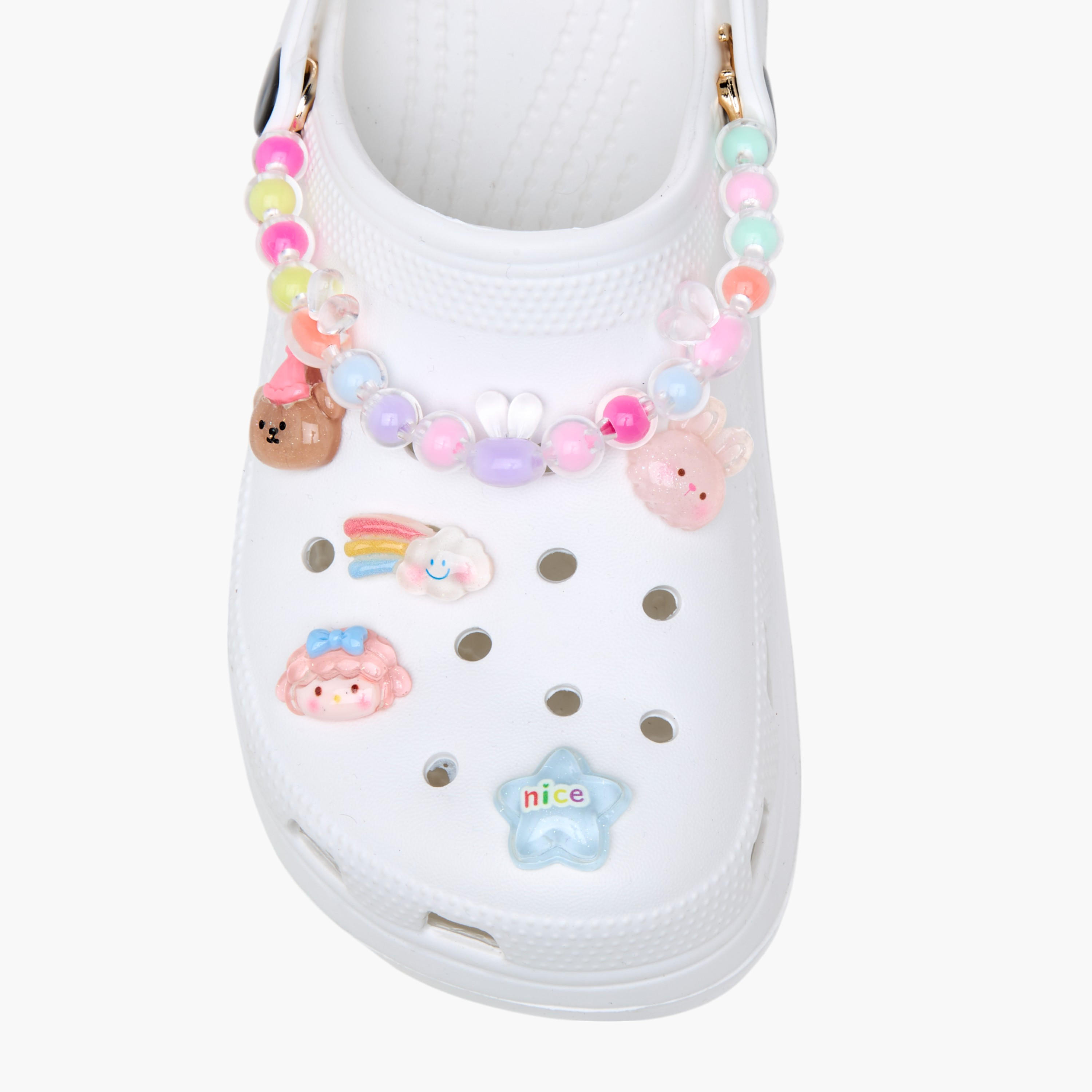 Aqua Applique Detail Clogs with Backstrap-girls-shoes-sandals-image-4