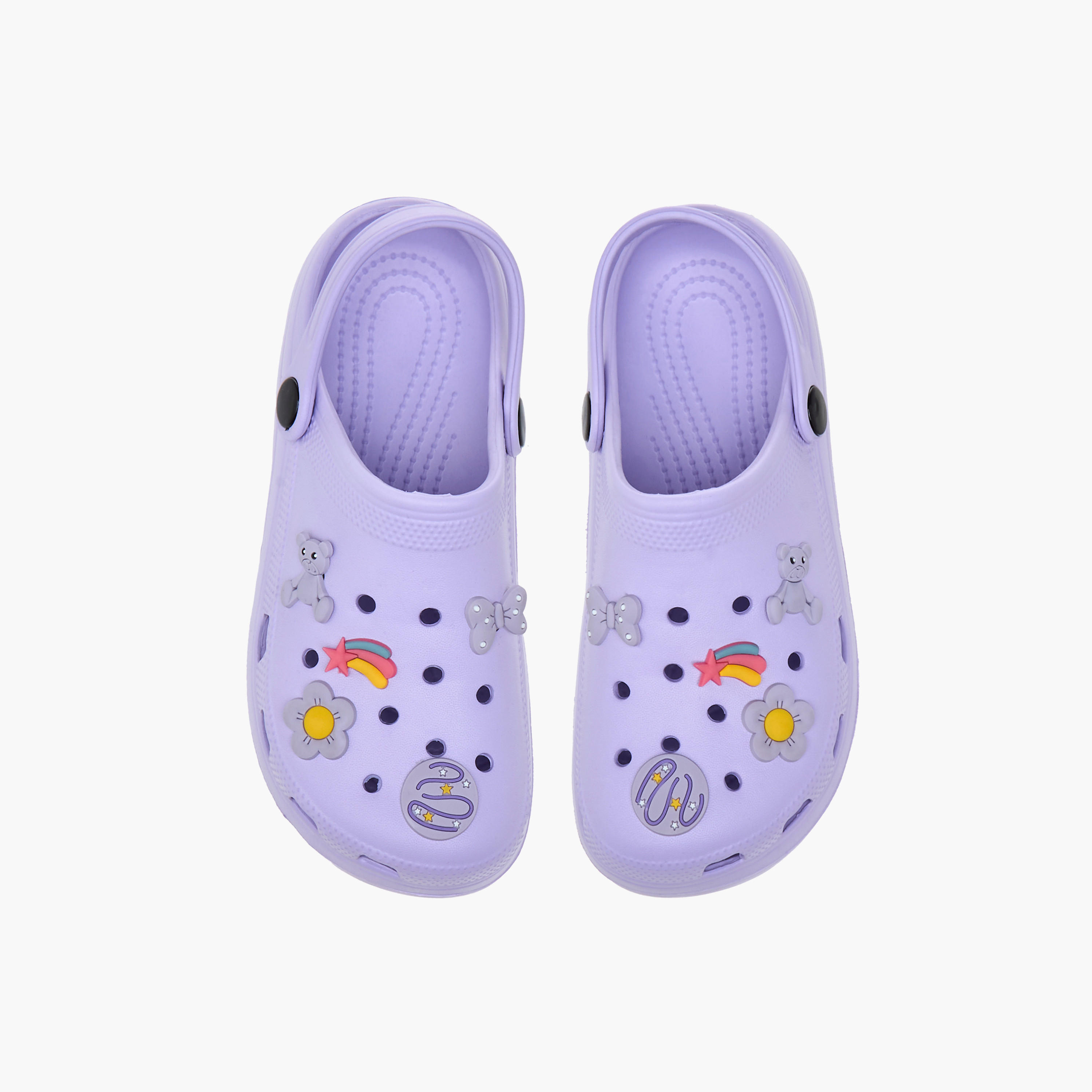 Aqua Applique Detail Clogs with Backstrap-girls-shoes-sandals-image-1