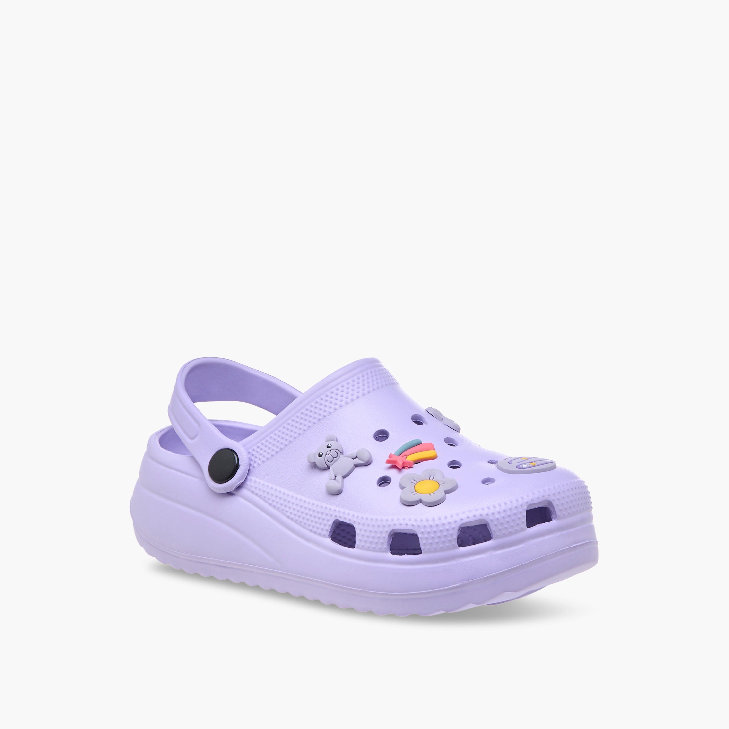 Aqua Applique Detail Clogs with Backstrap-girls-shoes-sandals-image-2