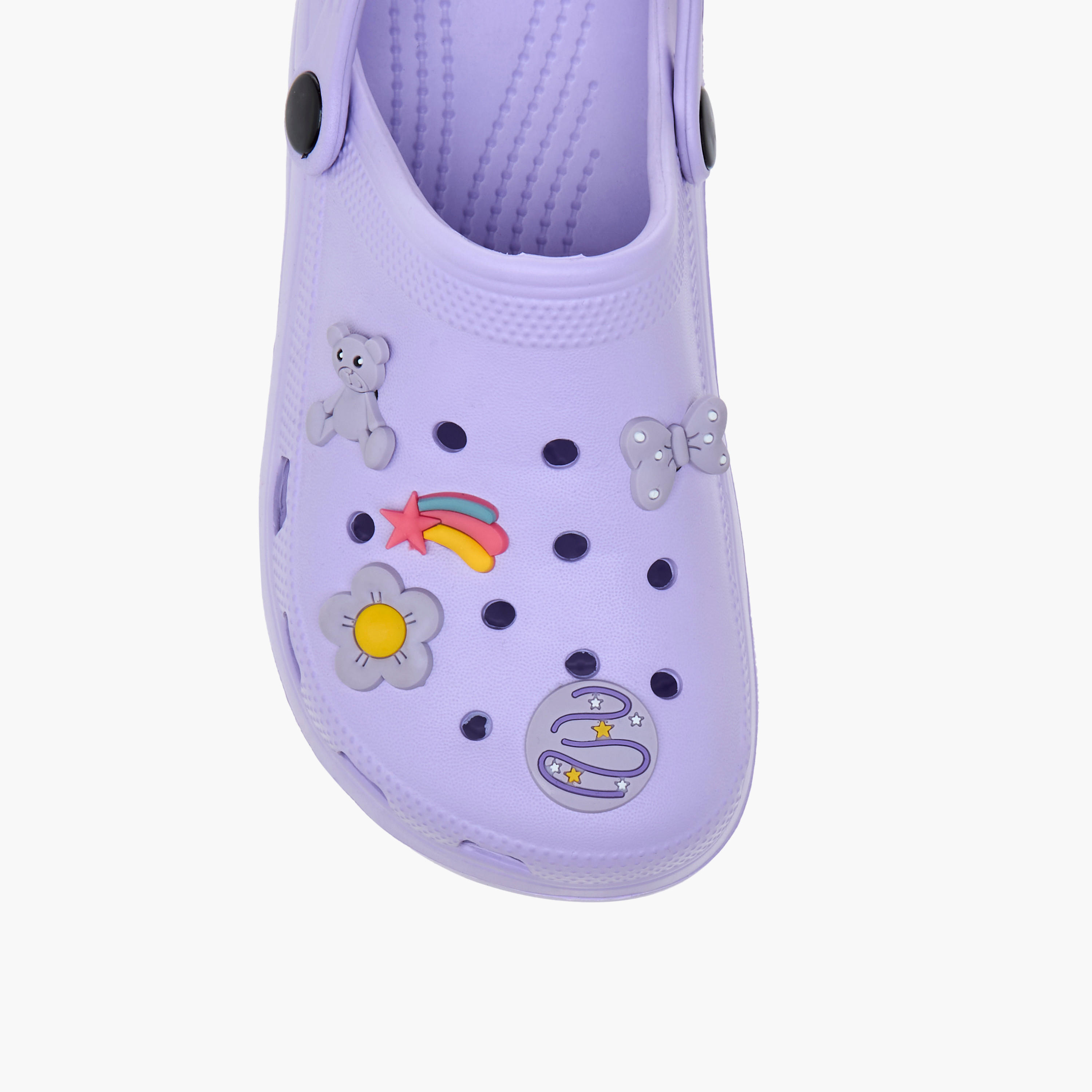 Aqua Applique Detail Clogs with Backstrap-girls-shoes-sandals-image-4