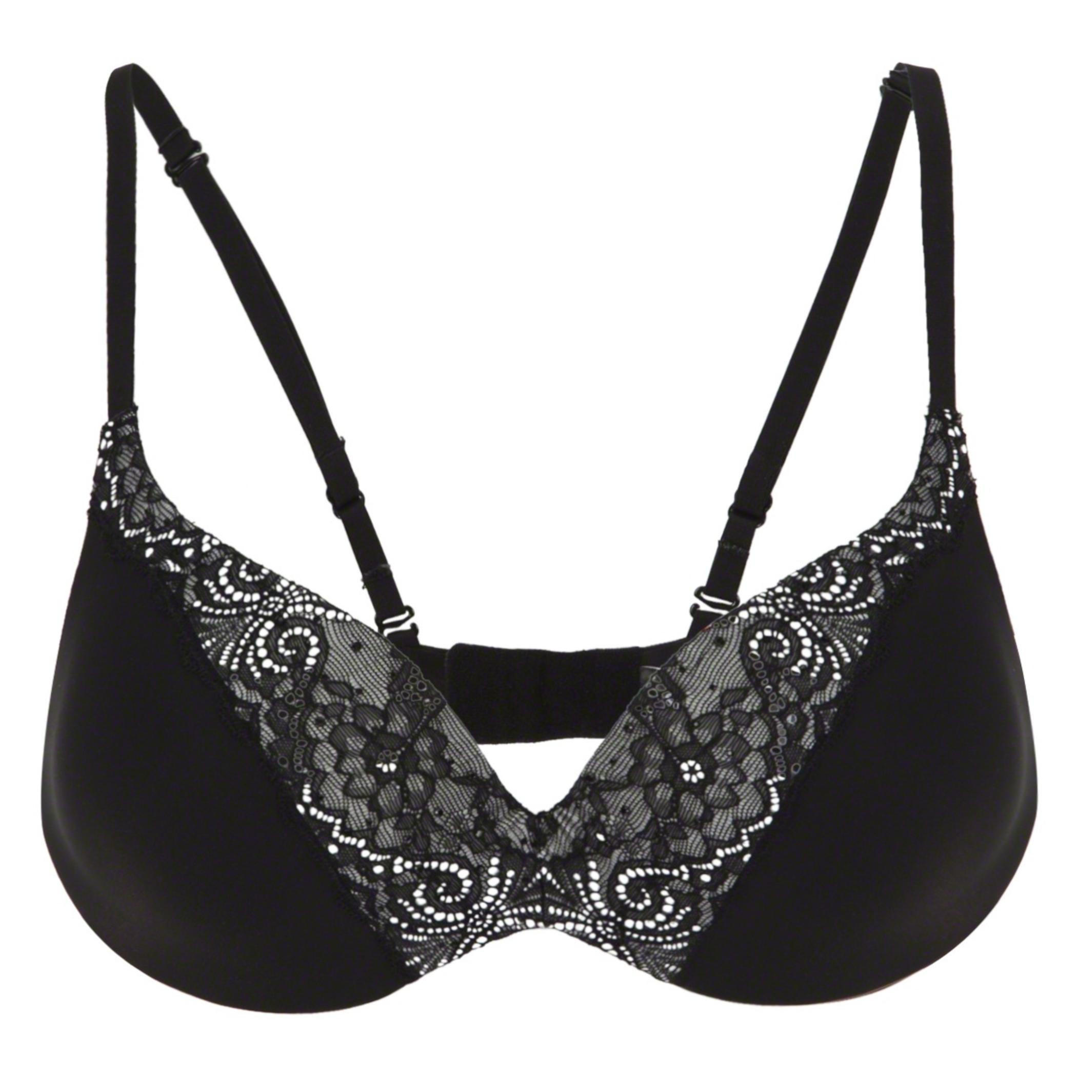 Lace Trim Padded Bra-women-clothing-lingerie-bras-image-1