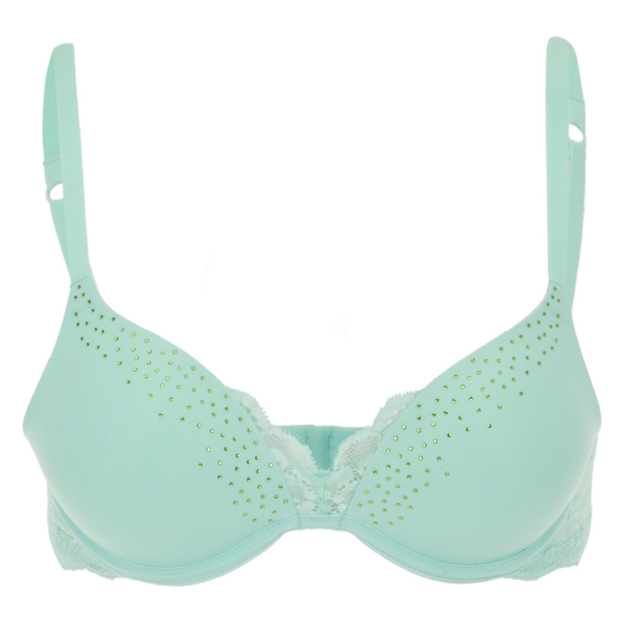 Lace Trim Padded Bra-women-clothing-lingerie-bras-image-1