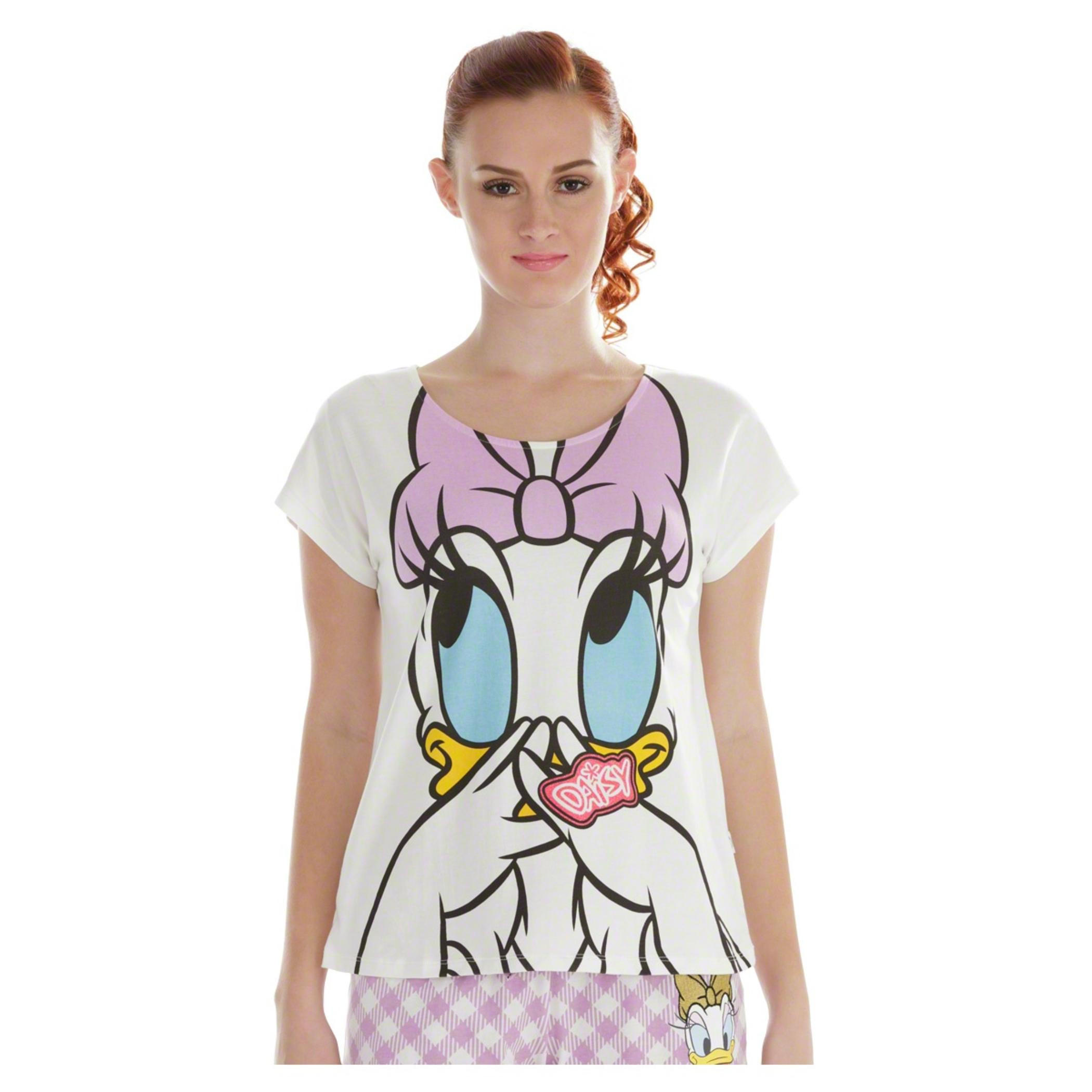 Daisy Duck Printed T-shirt and Shorts Set-women-clothing-nightwear-pyjamas-longsets-image-1