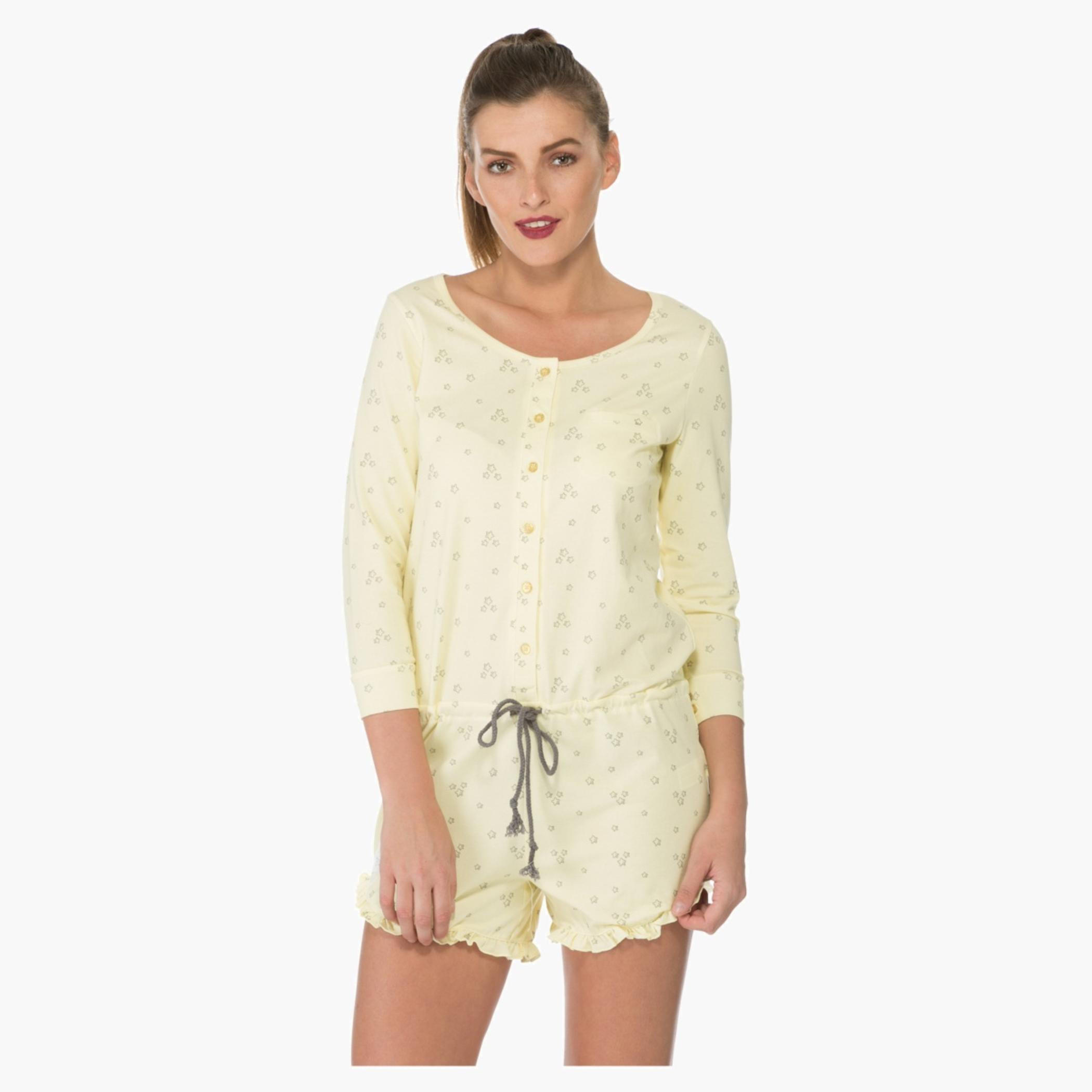 Winnie the Pooh Print Short Jumpsuit-women-clothing-nightwear-nighties-image-1