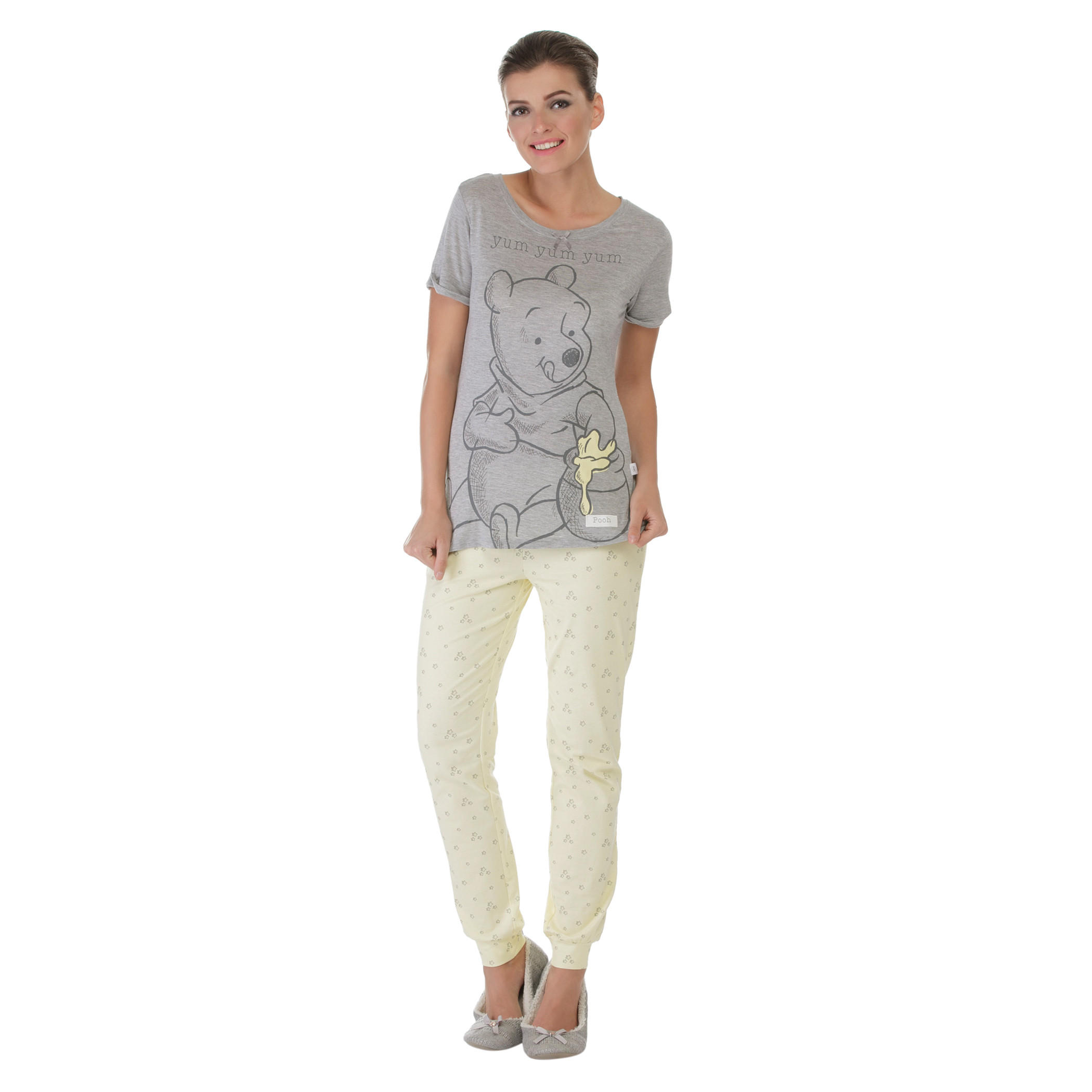 طقم بنطال بيجاما وتيشيرت بطبعات بو-women-clothing-nightwear-pyjamas-longsets-image-1