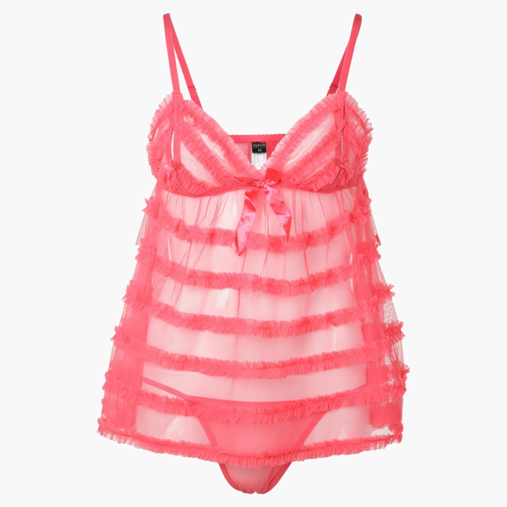 Solid Color Babydoll Set-women-clothing-lingerie-babydollsandbodysuits-image-10