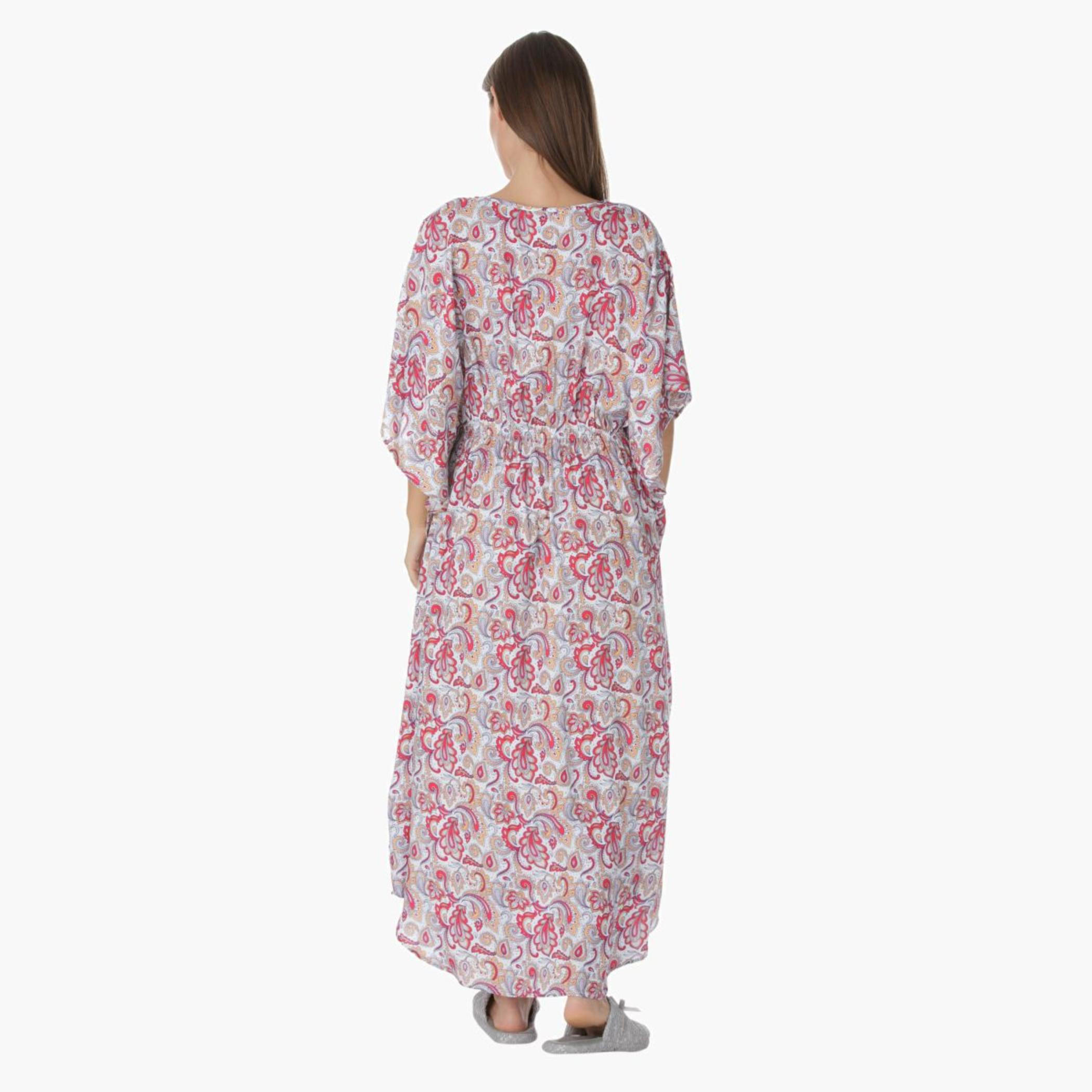 Printed V-neck Long Dress-women-clothing-dresses-image-2