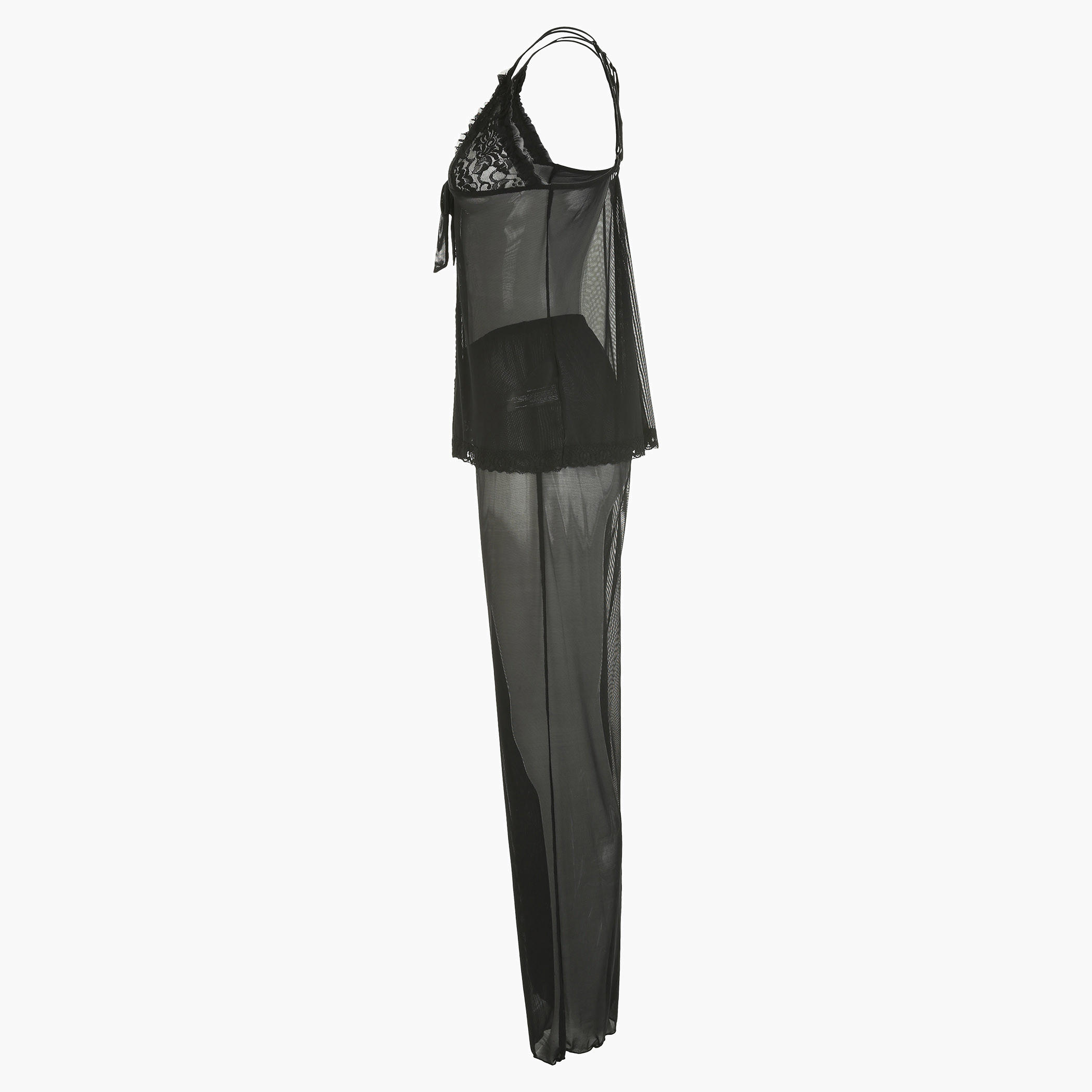 طقم بنطال بيجاما وبلوزة كامي دانتيل-women-clothing-nightwear-pyjamas-longsets-image-3