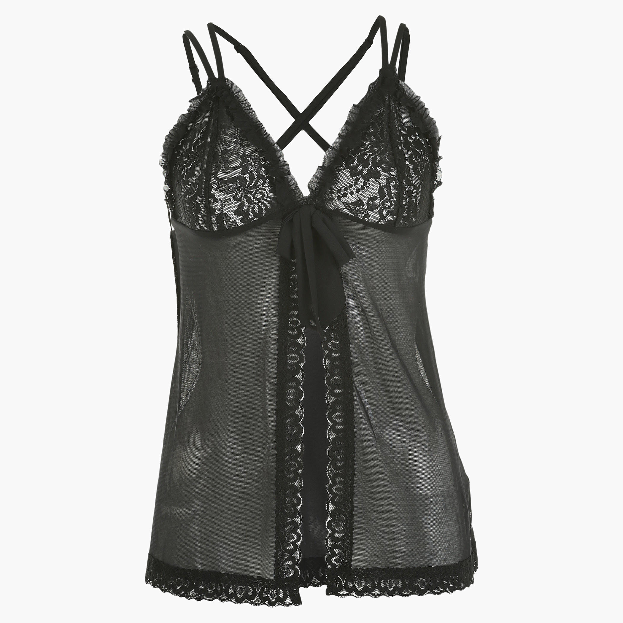 طقم بنطال بيجاما وبلوزة كامي دانتيل-women-clothing-nightwear-pyjamas-longsets-image-4