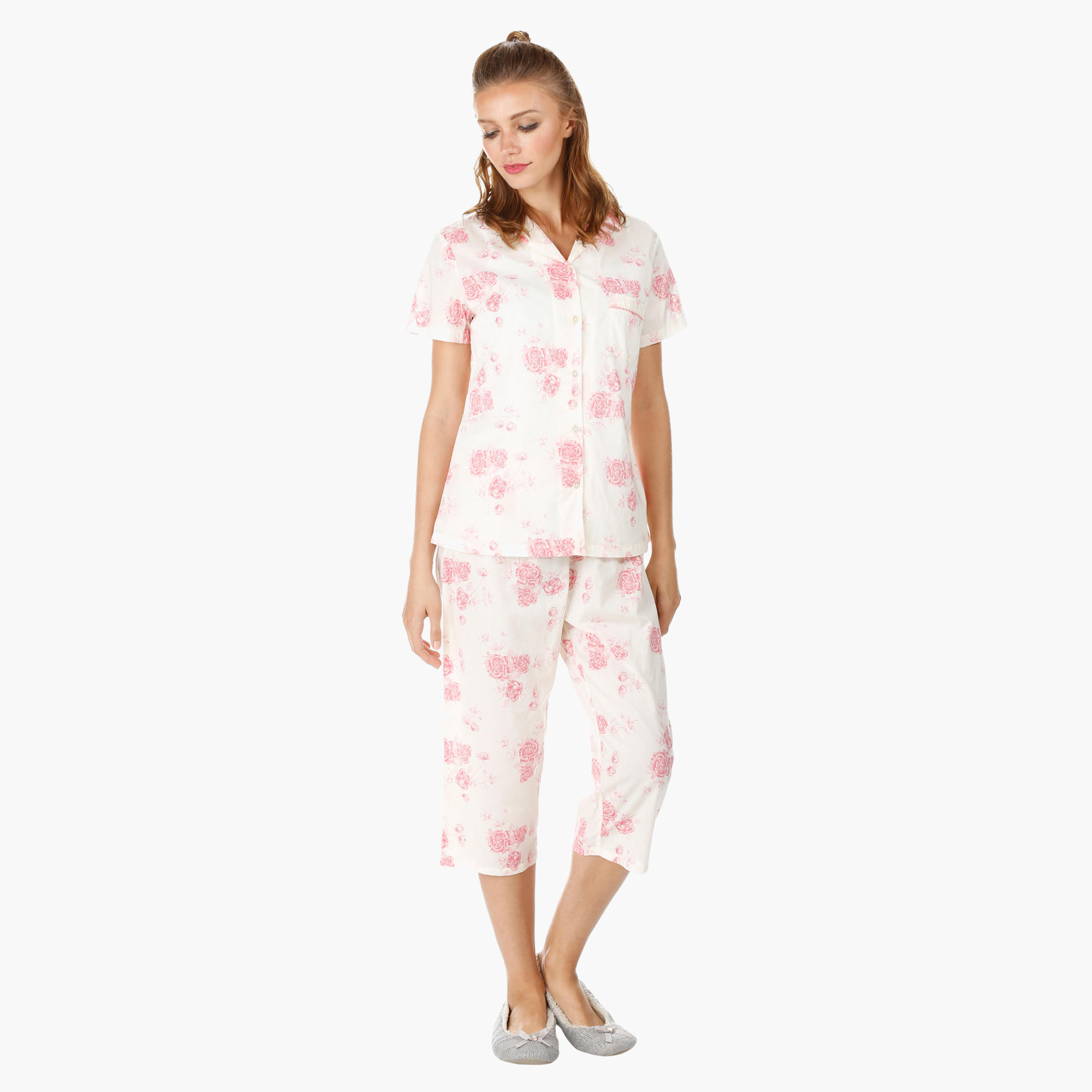 Printed Shirt and Pajama Set-women-clothing-nightwear-pyjamas-longsets-image-1