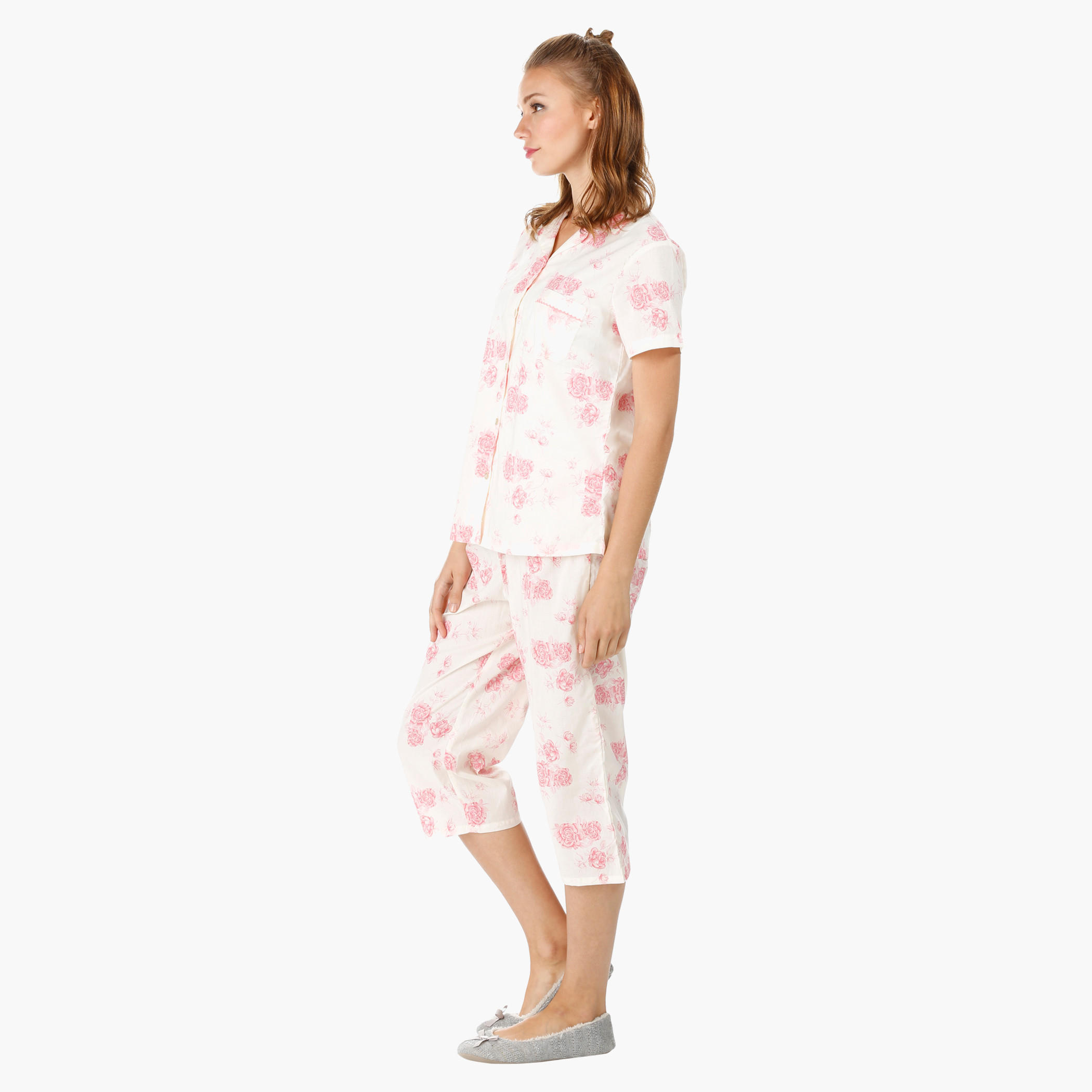 طقم بنطال بيجاما وقميص بطبعات-women-clothing-nightwear-pyjamas-longsets-image-3