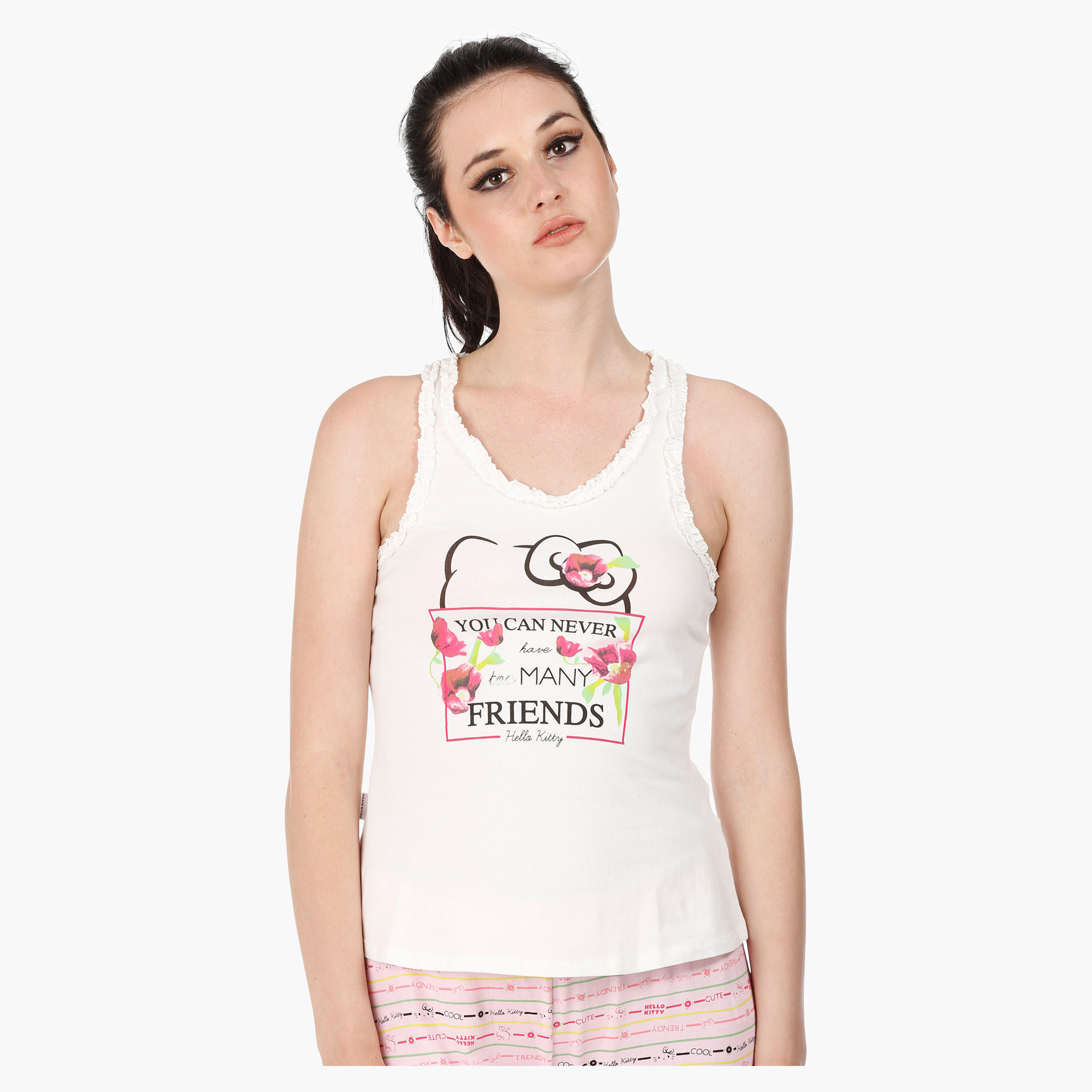 Hello Kitty Print T-Shirt and Capri Set in Regular Fit-women-clothing-nightwear-pyjamas-longsets-image-4