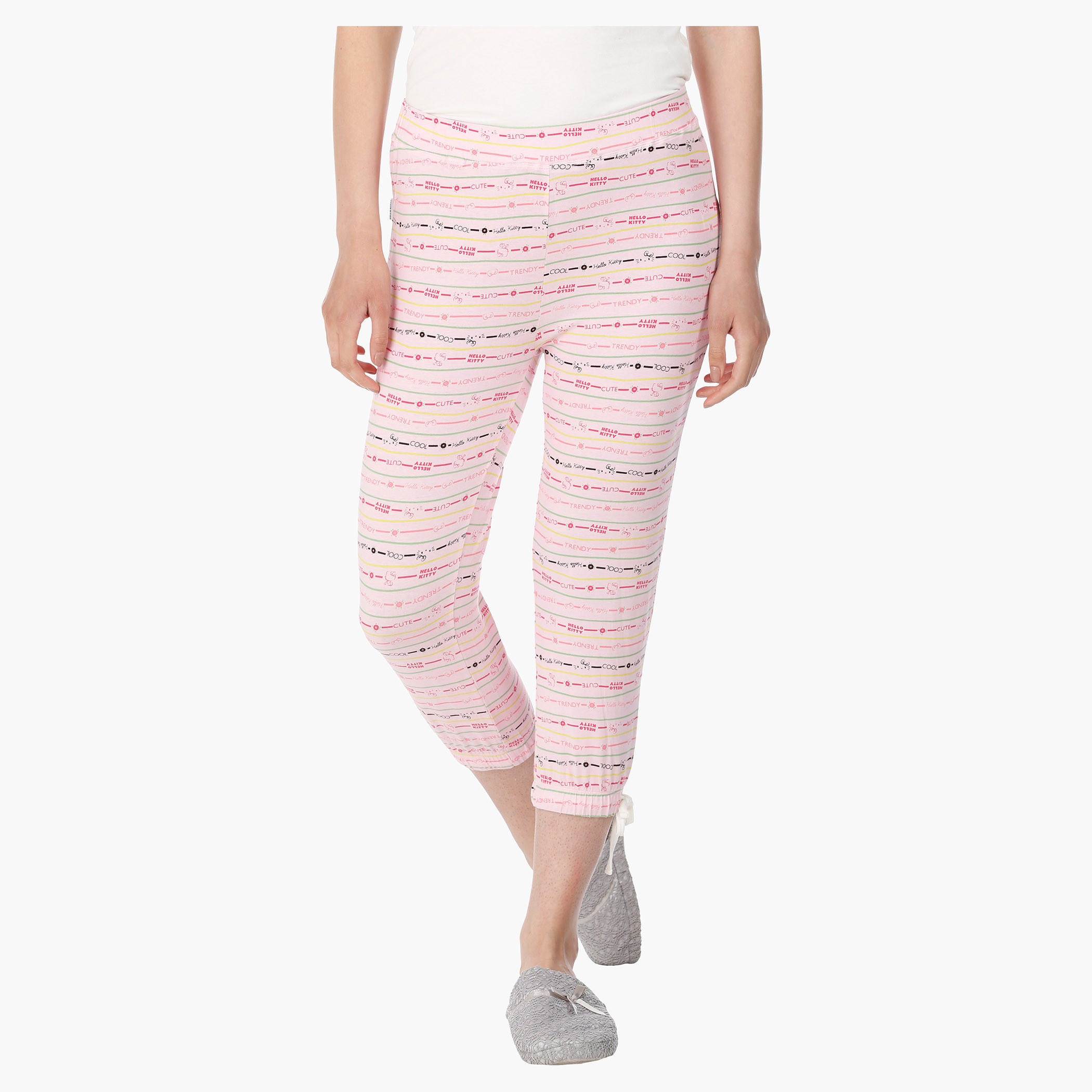 Hello Kitty Print T-Shirt and Capri Set in Regular Fit-women-clothing-nightwear-pyjamas-longsets-image-5