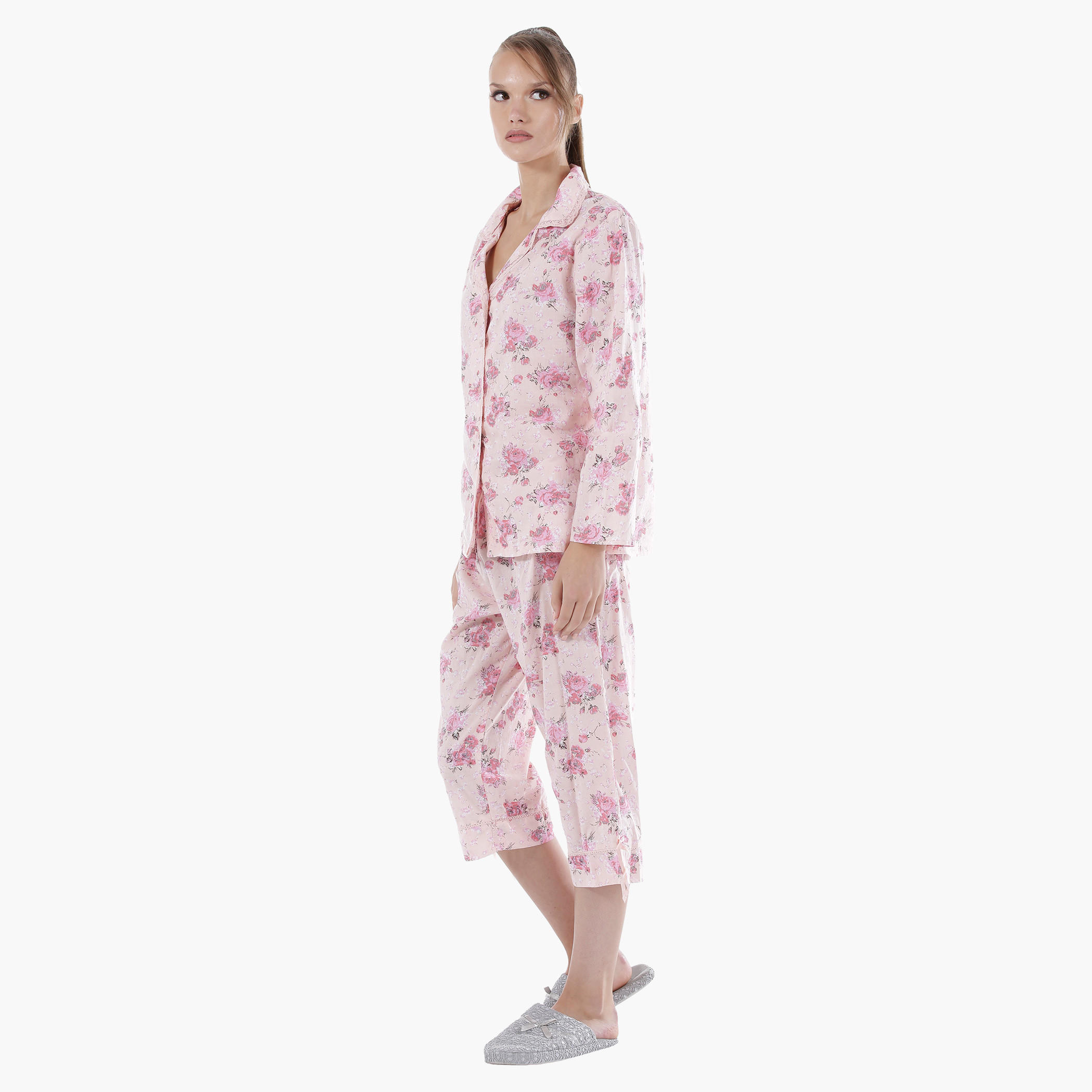 Printed Cotton Capri Set-women-clothing-nightwear-pyjamas-longsets-image-3